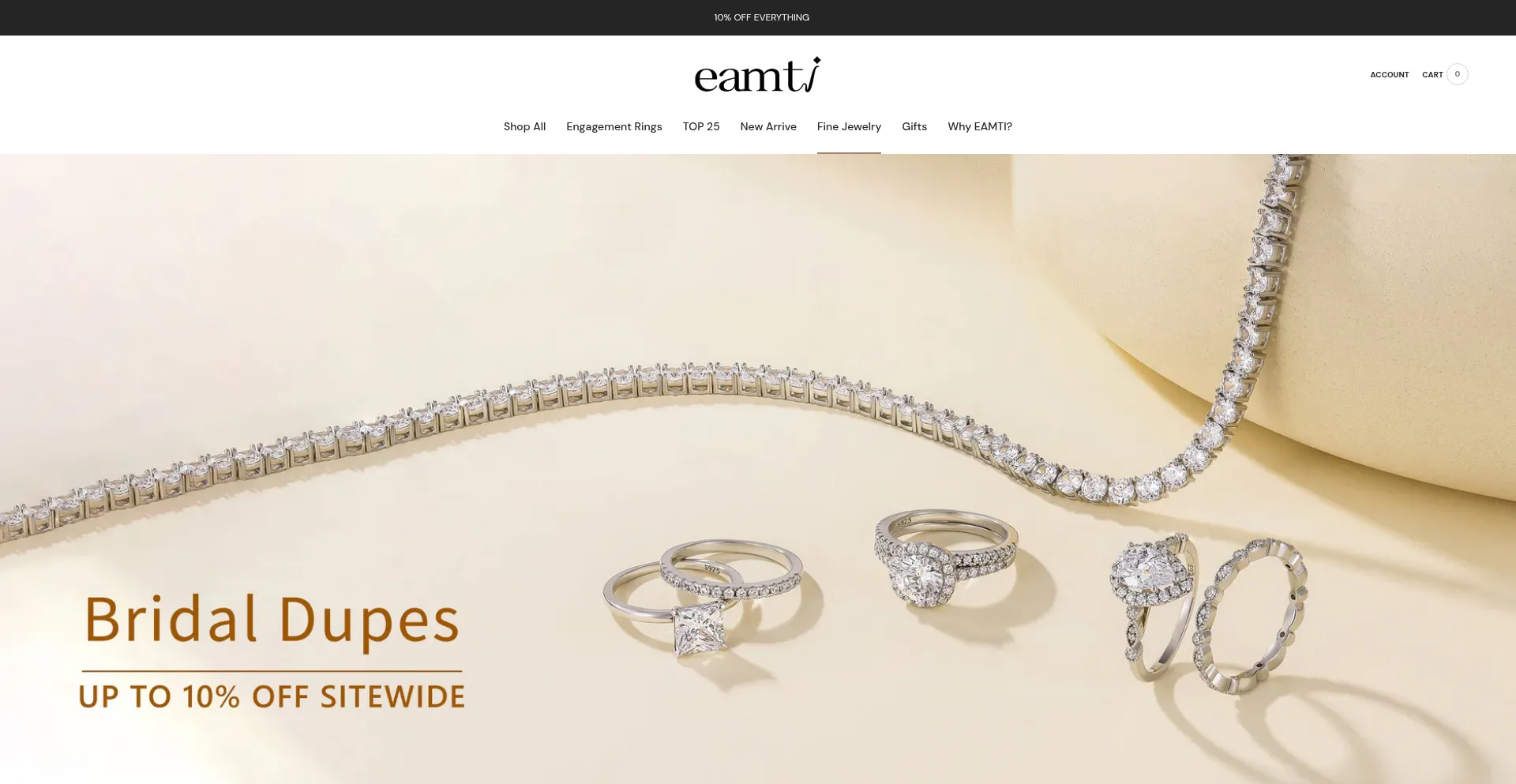 Website screenshot of Eamtijewelry.com