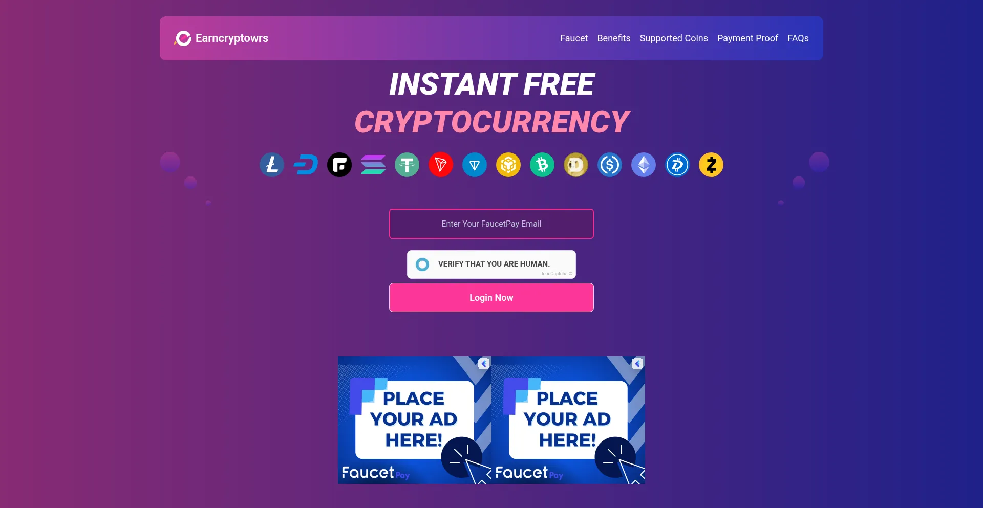 Website screenshot of Earncryptowrs.in