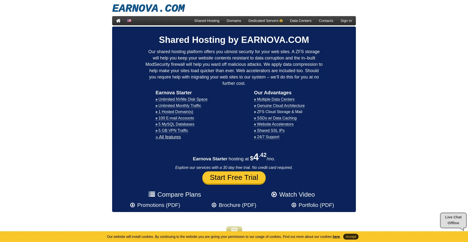 Website screenshot of Earnova.com