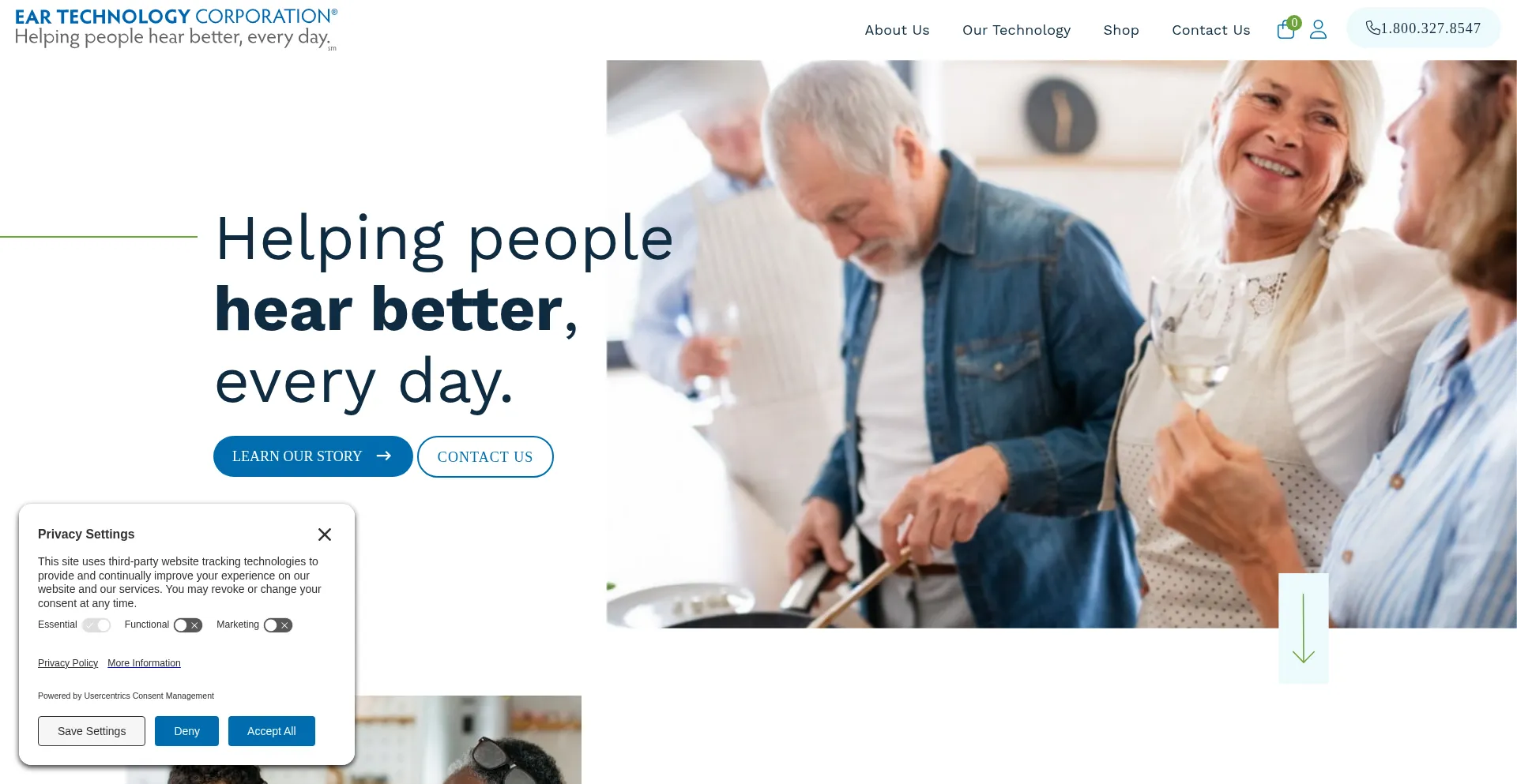 Website screenshot of Eartech.com
