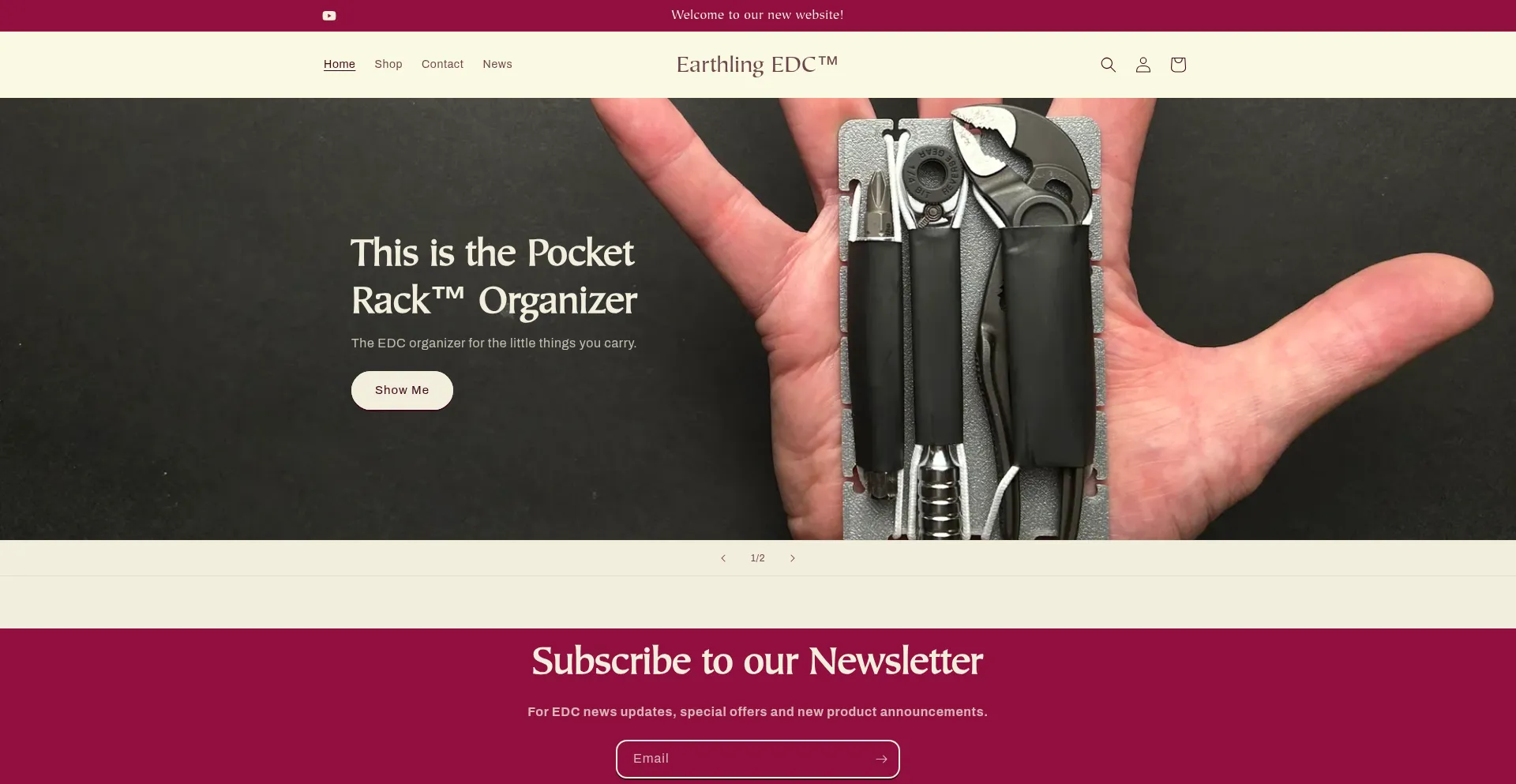 Website screenshot of Earthling.com