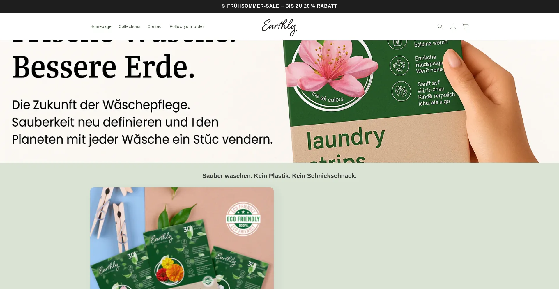 Website screenshot of Earthlysheets.de