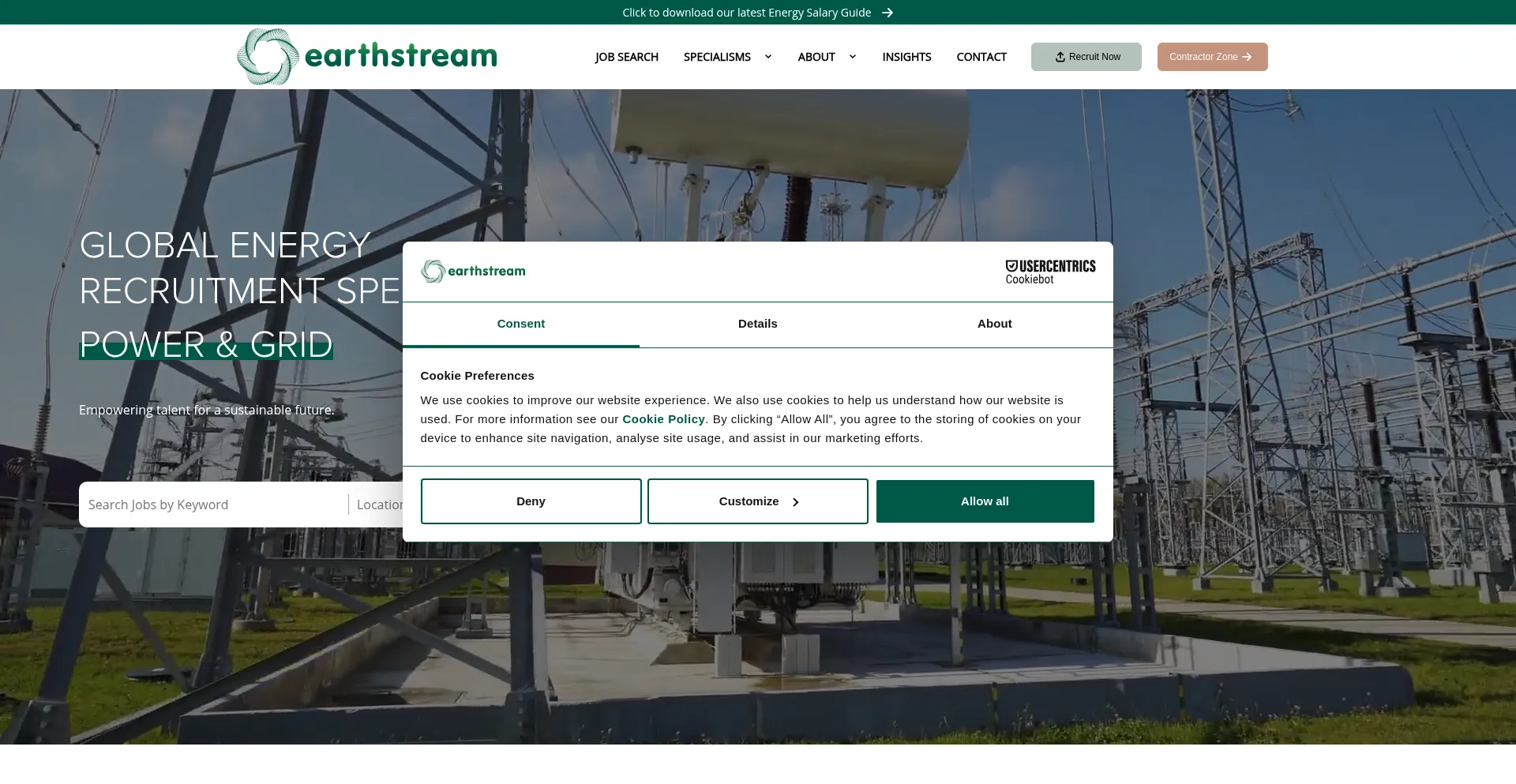 Website screenshot of Earthstreamglobal.com