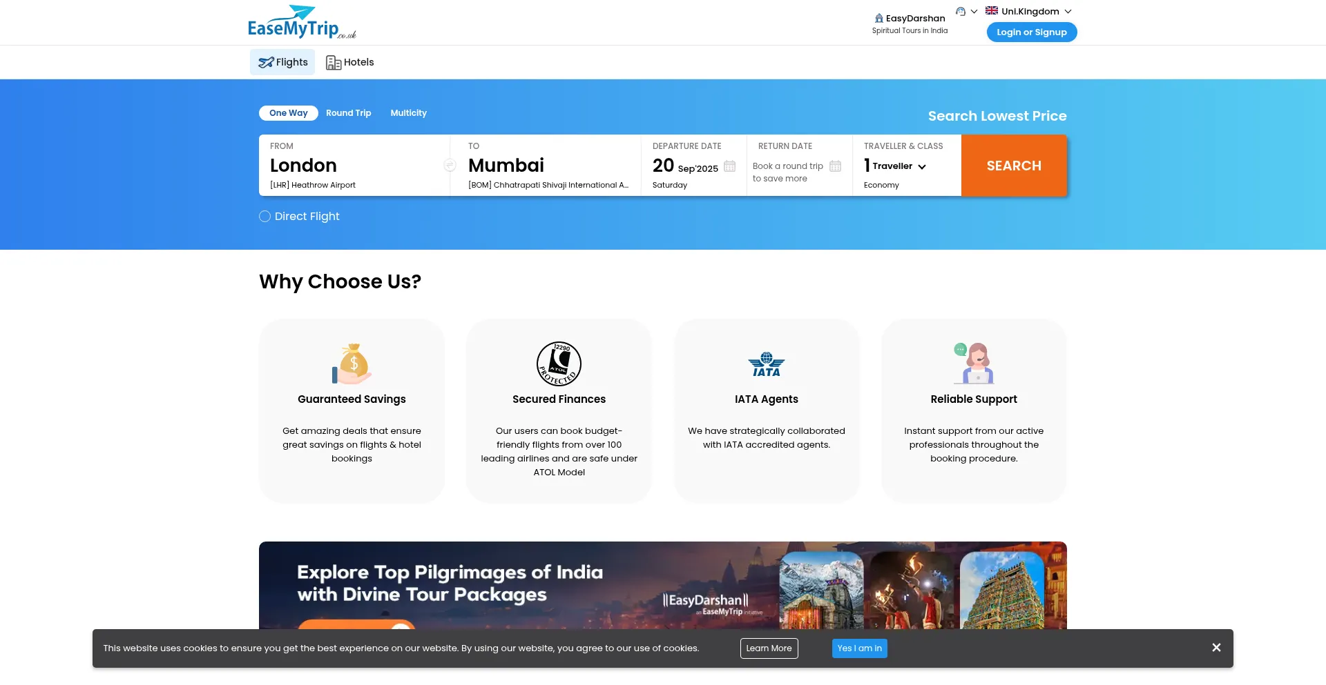 Easemytrip.co.uk Screenshot