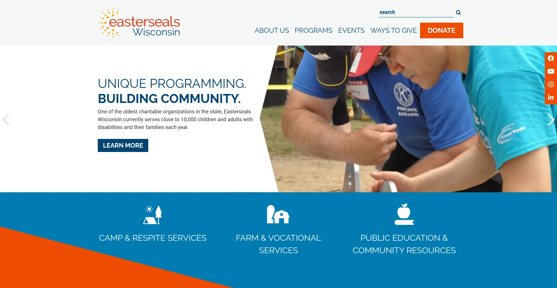 Website screenshot of Eastersealswisconsin.com