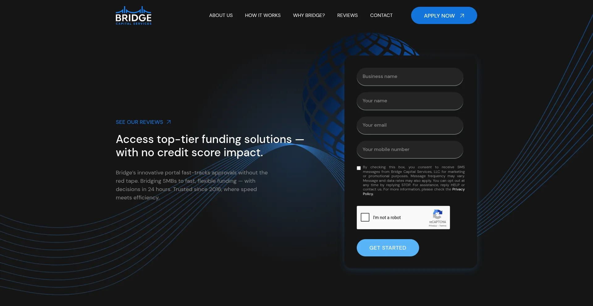 Website screenshot of Easybridgefinance.com