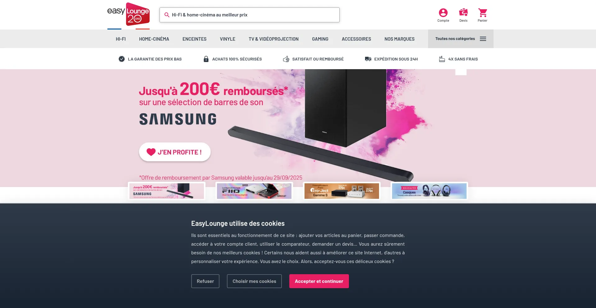 Website screenshot of Easylounge.com