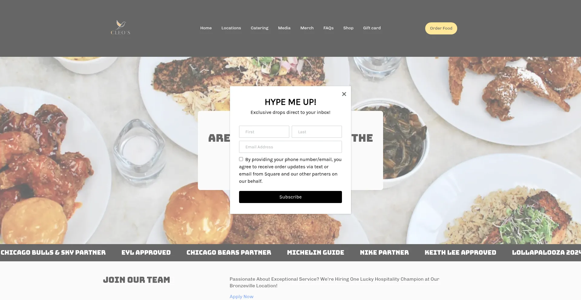 Website screenshot of Eatcleos.com
