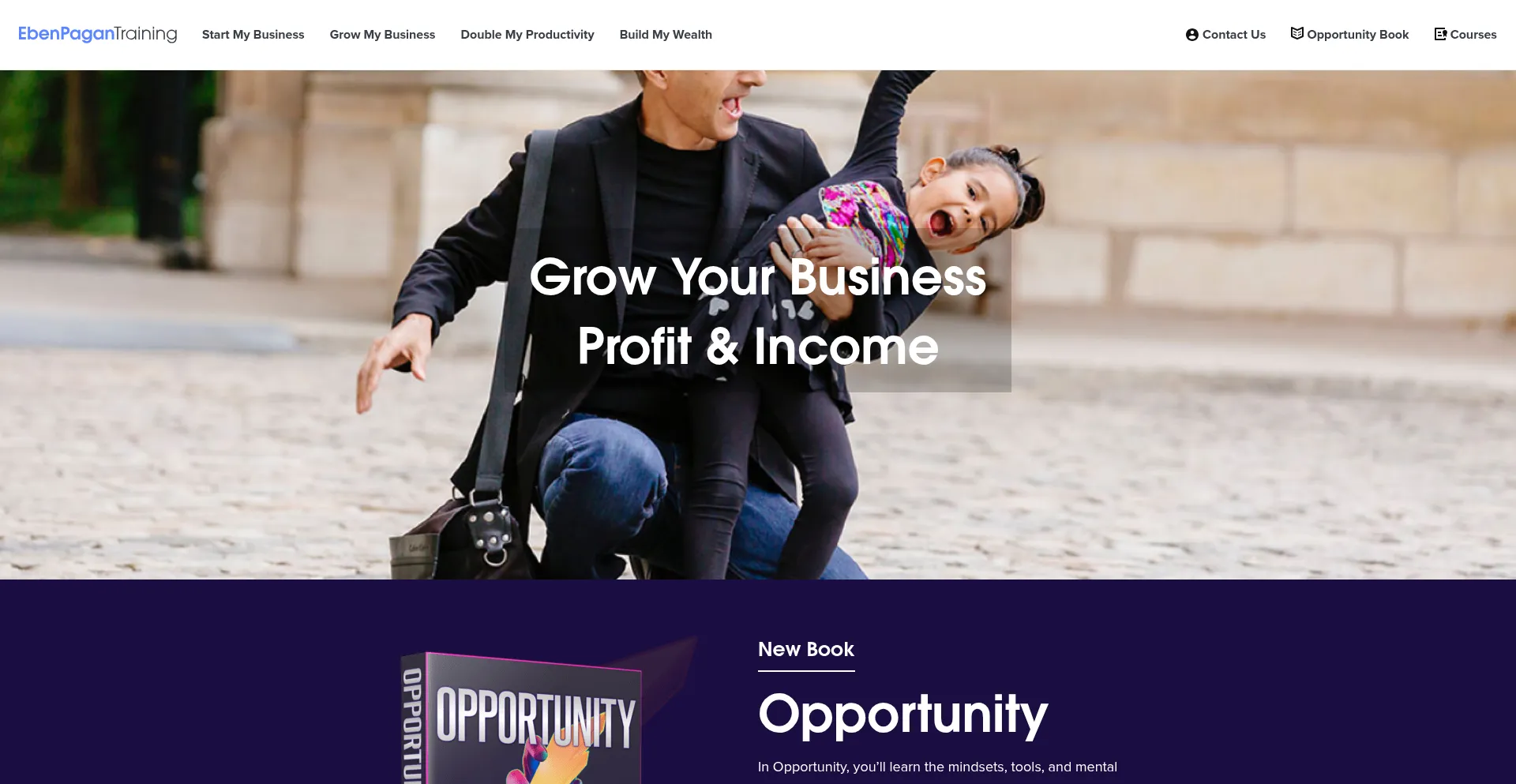 Website screenshot of Ebenpagantraining.com