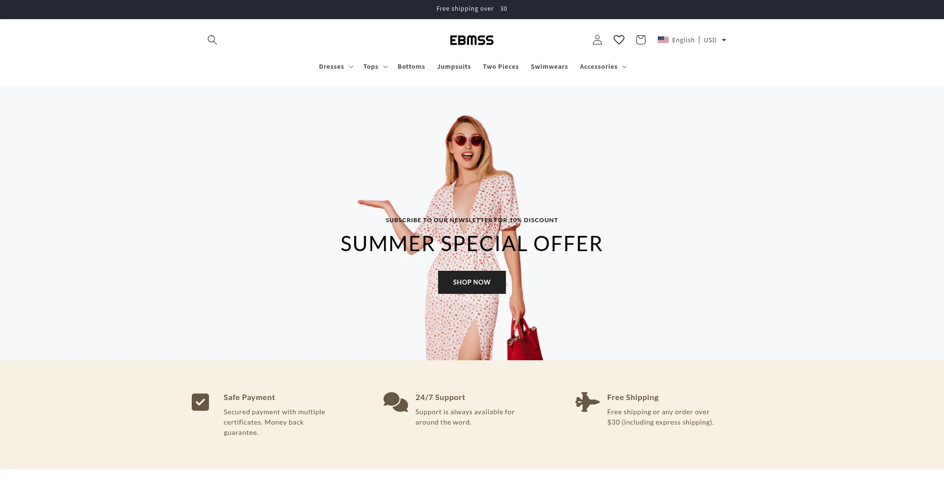 Website screenshot of Ebmss.com