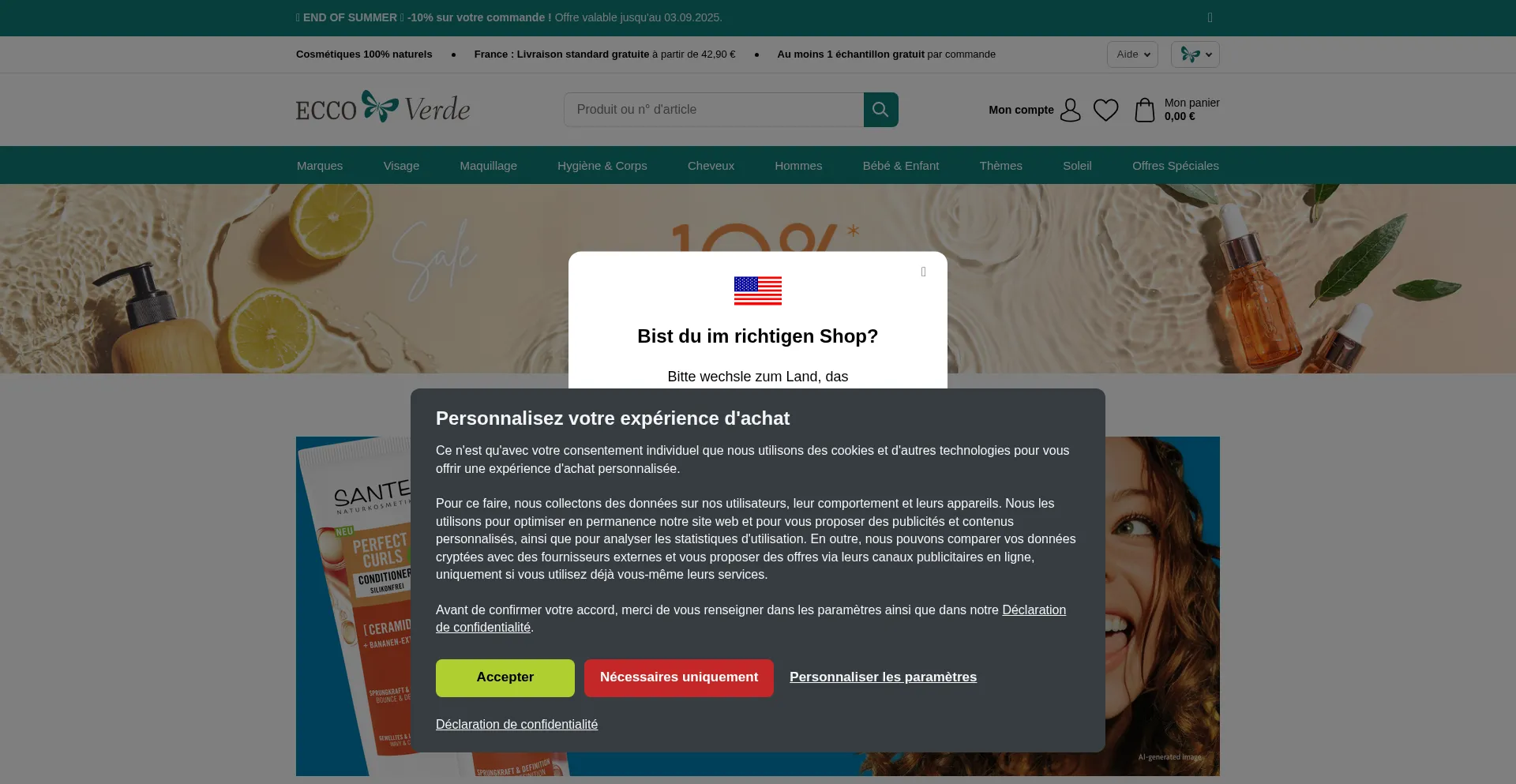 Website screenshot of Ecco-verde.fr