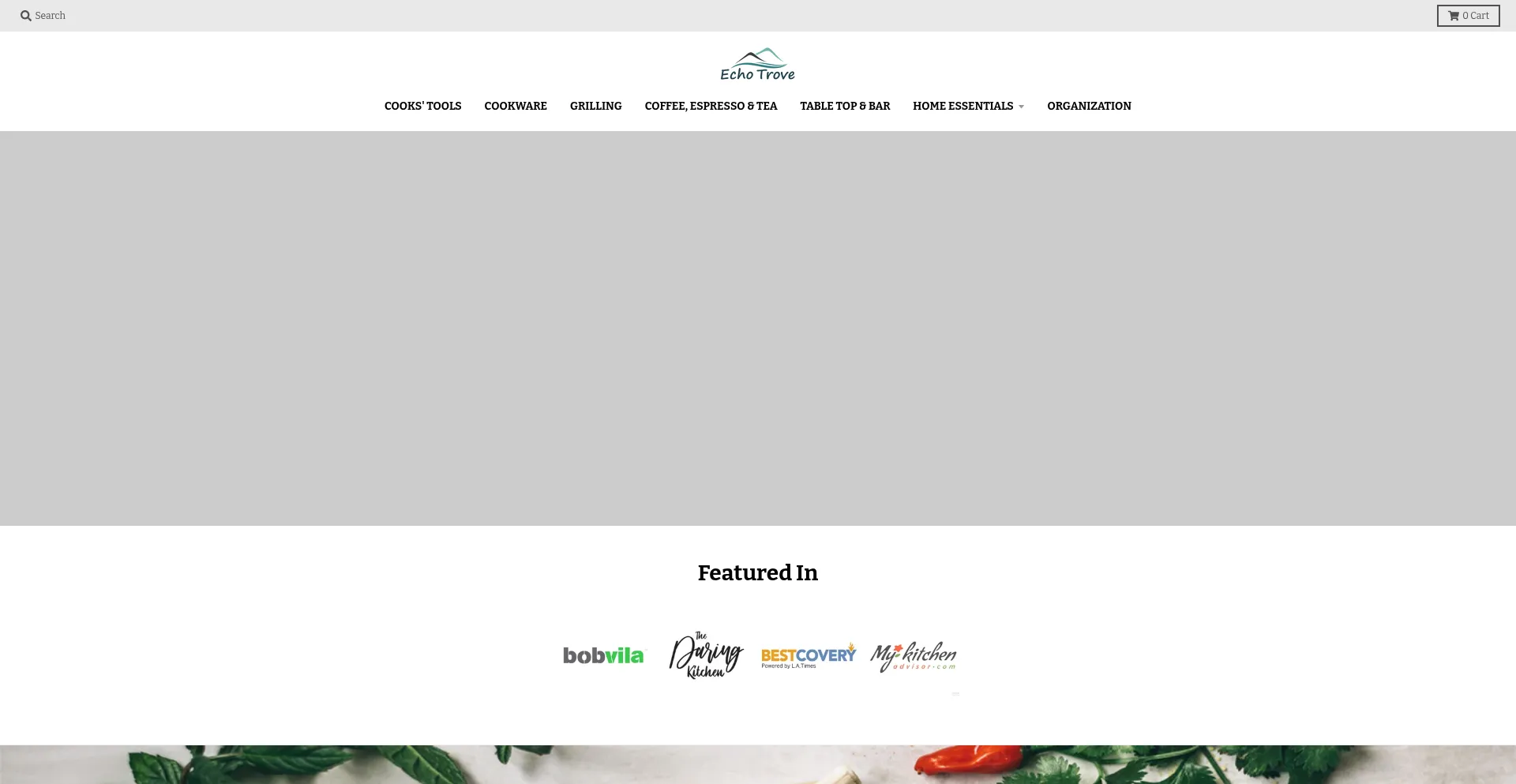 Website screenshot of Echotrove.com
