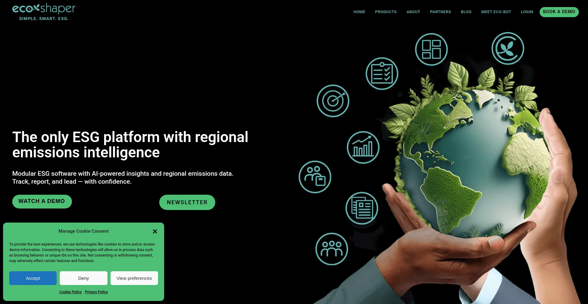 Website screenshot of Eco-shaper.com