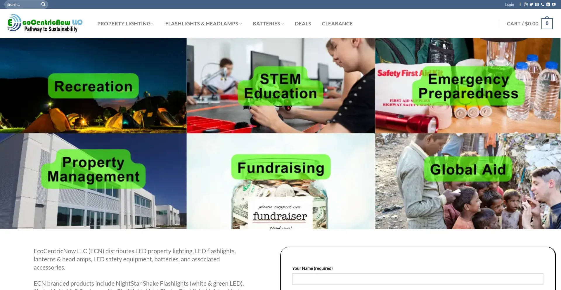 Website screenshot of Ecocentricnow.com