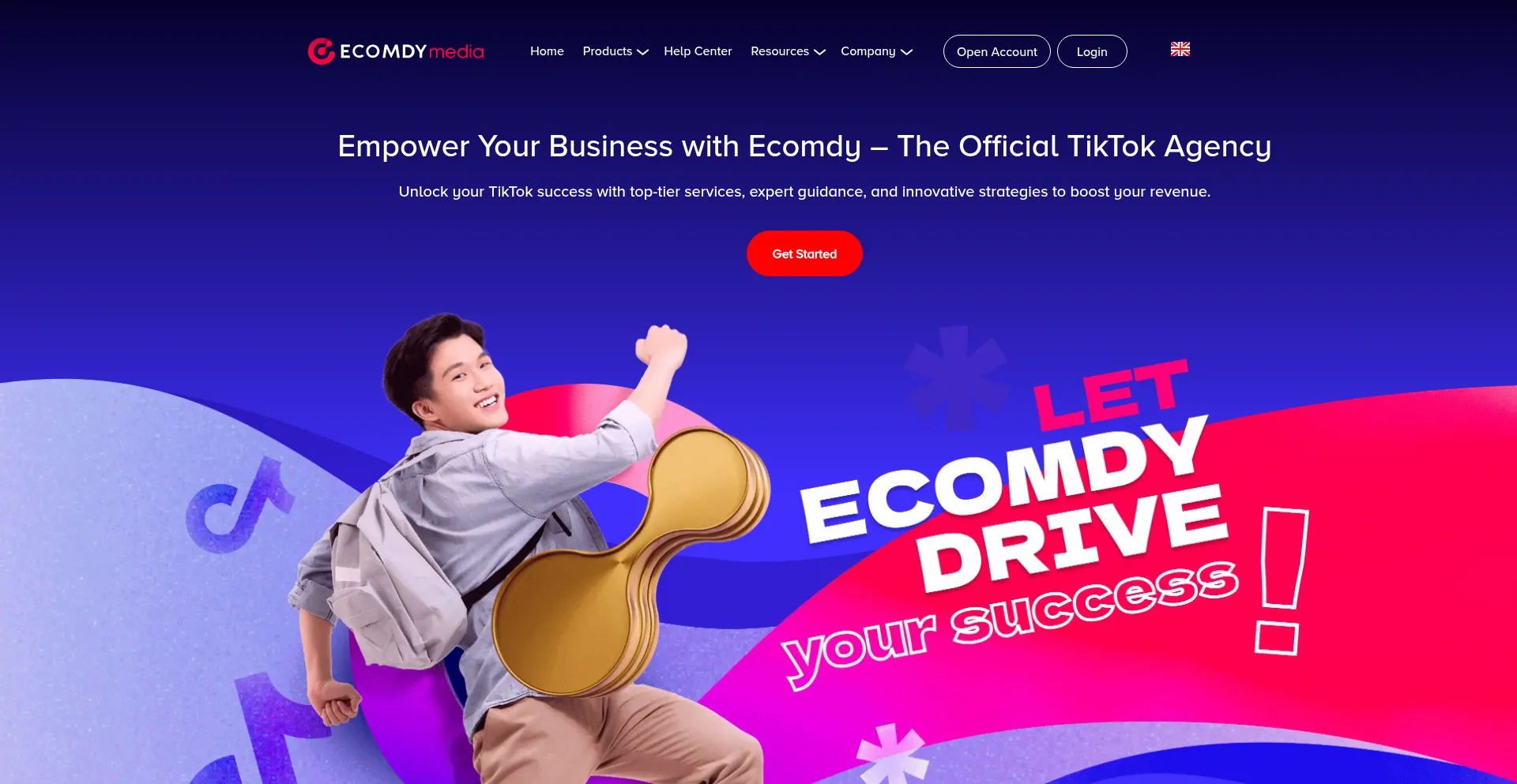 Website screenshot of Ecomdymedia.com