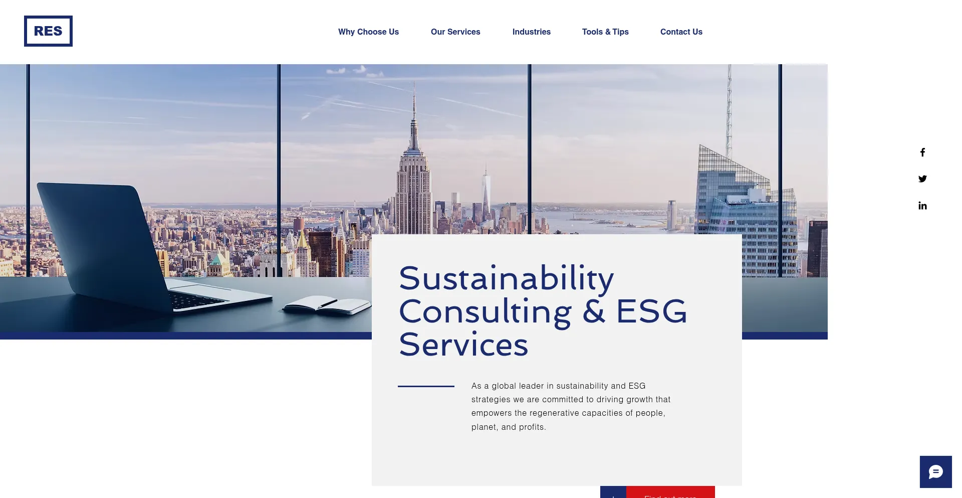 Website screenshot of Ecosystemsadvising.com