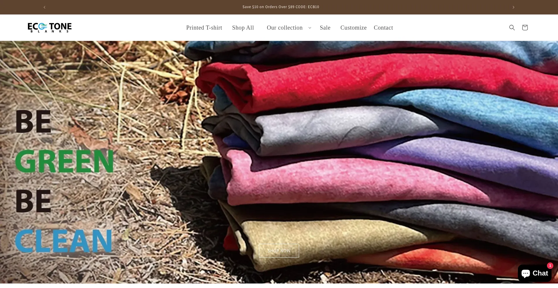 Website screenshot of Ecotoneblanks.com