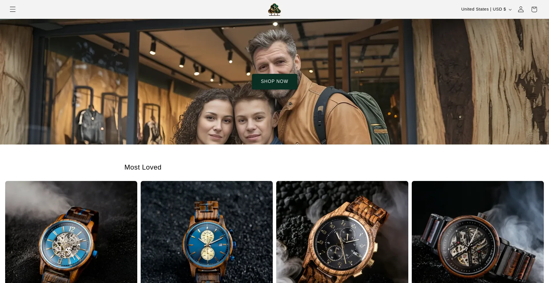 Website screenshot of Ecowoodwear.com