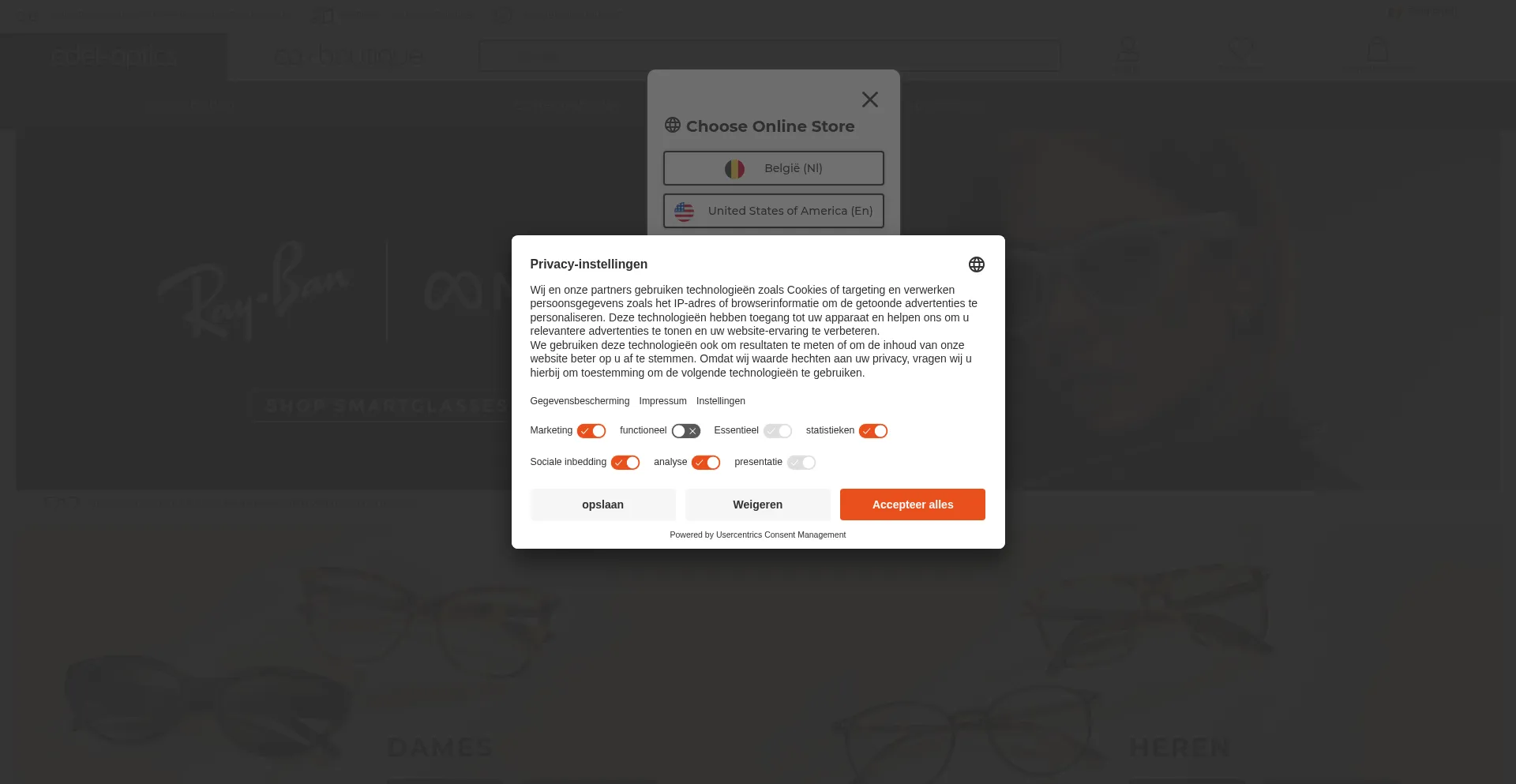 Website screenshot of Edel-optics.be