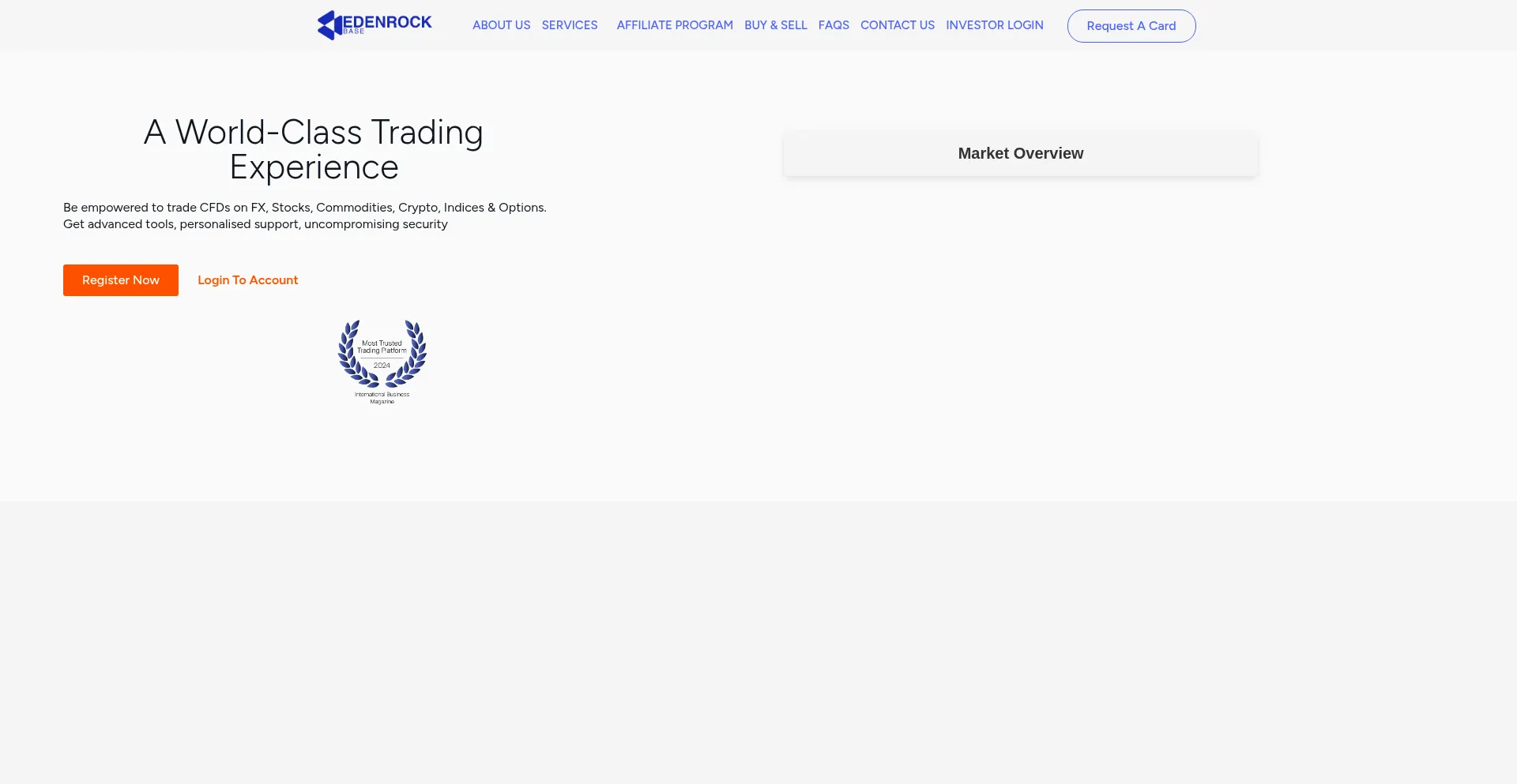 Website screenshot of Edenrockbase.com