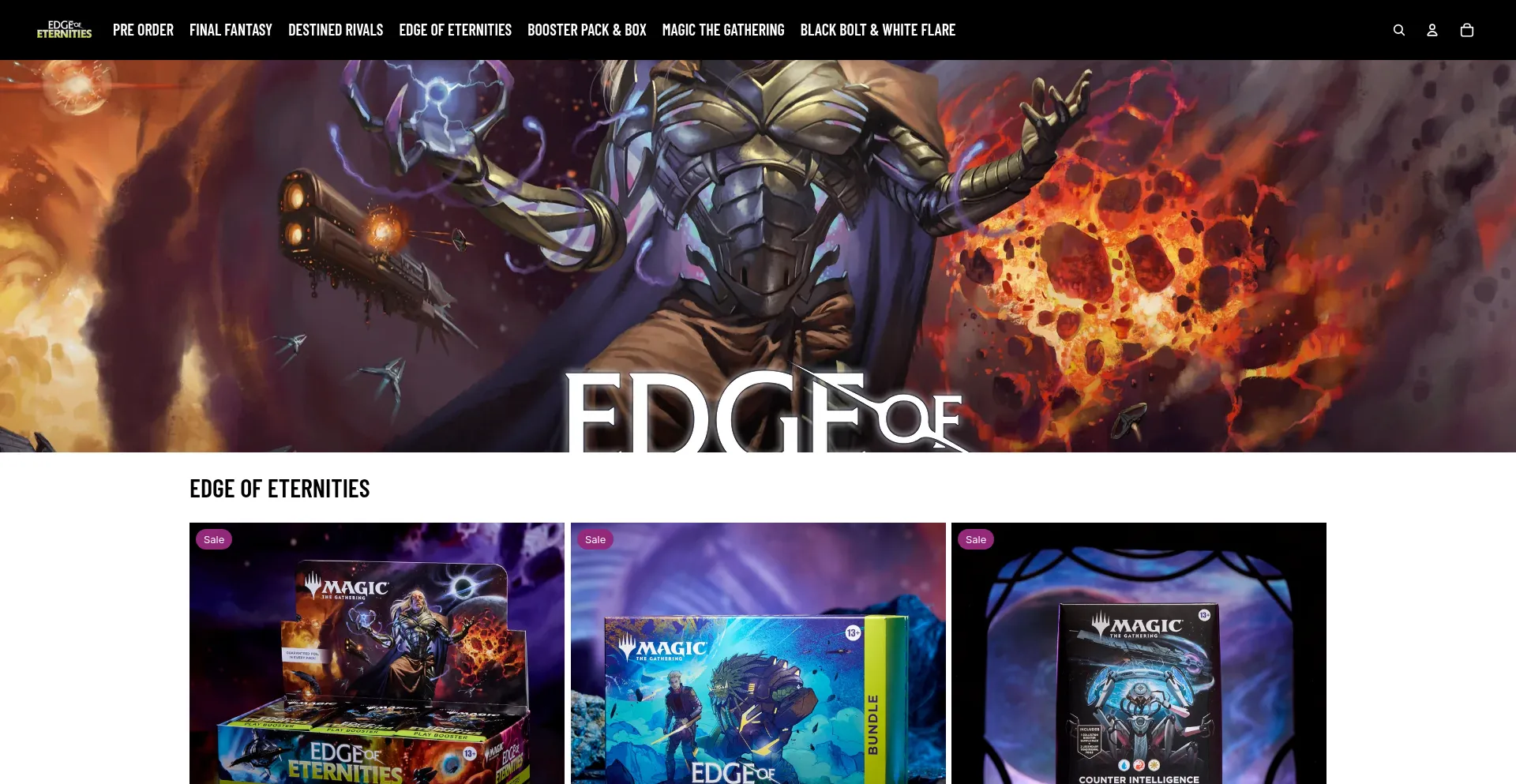Website screenshot of Edgeofeternities.us