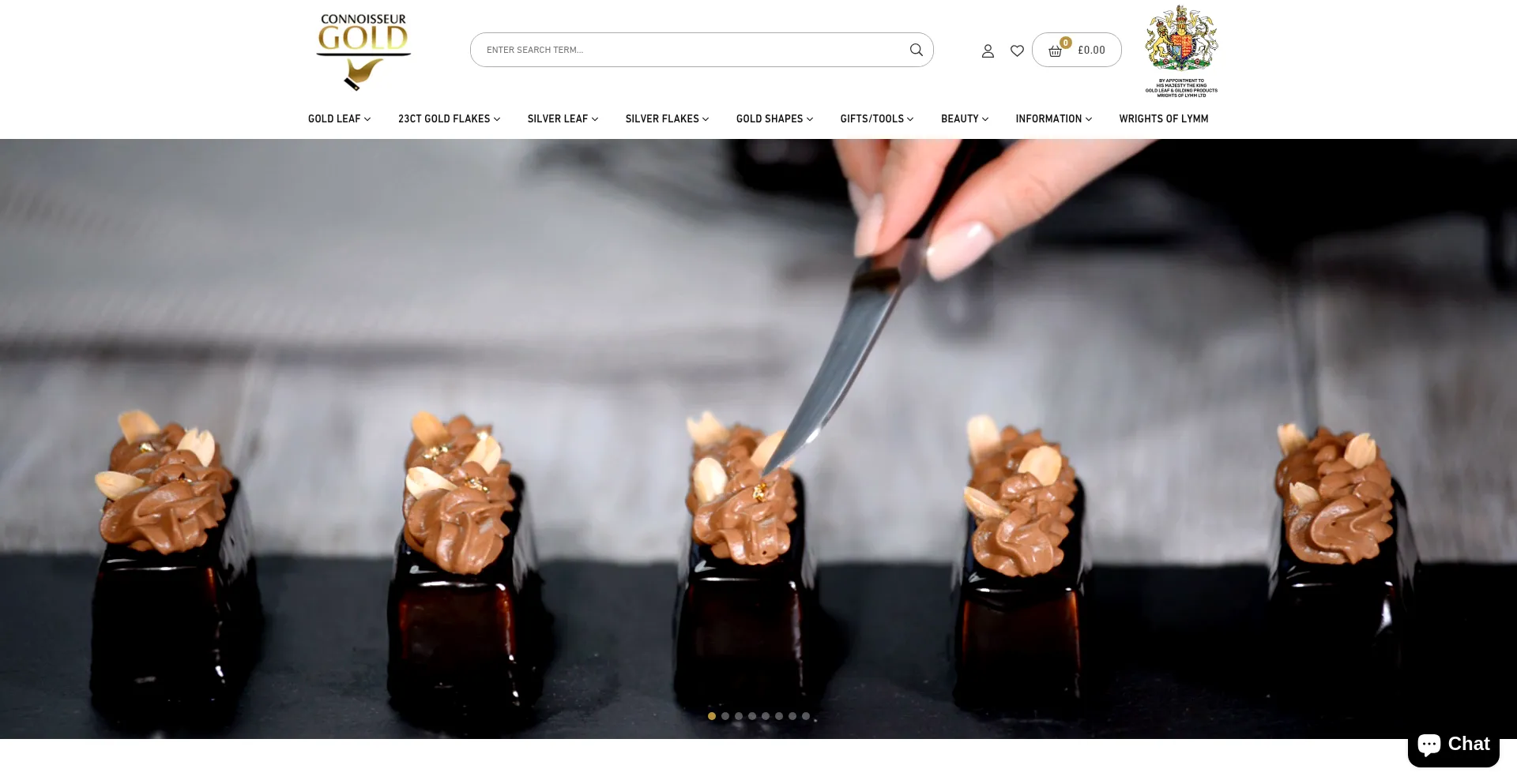 Website screenshot of Ediblegold.co.uk