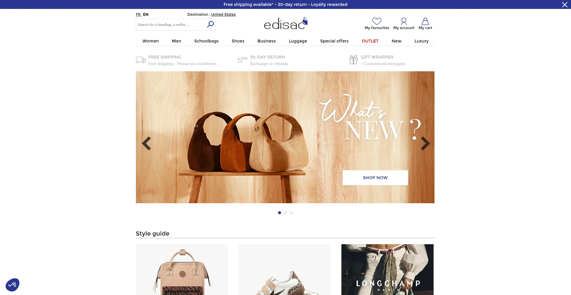 Website screenshot of Edisac.com
