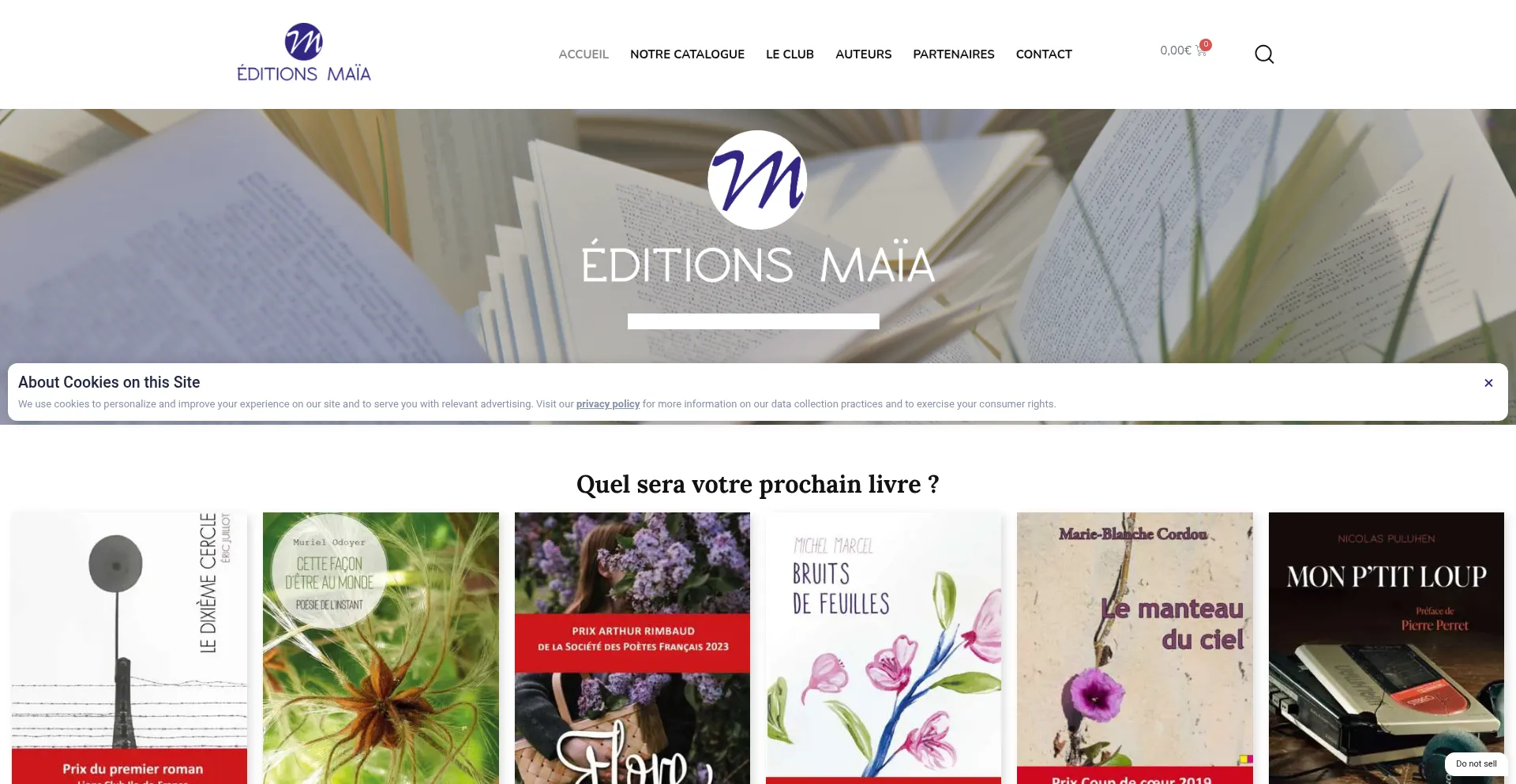 Website screenshot of Editions-maia.com