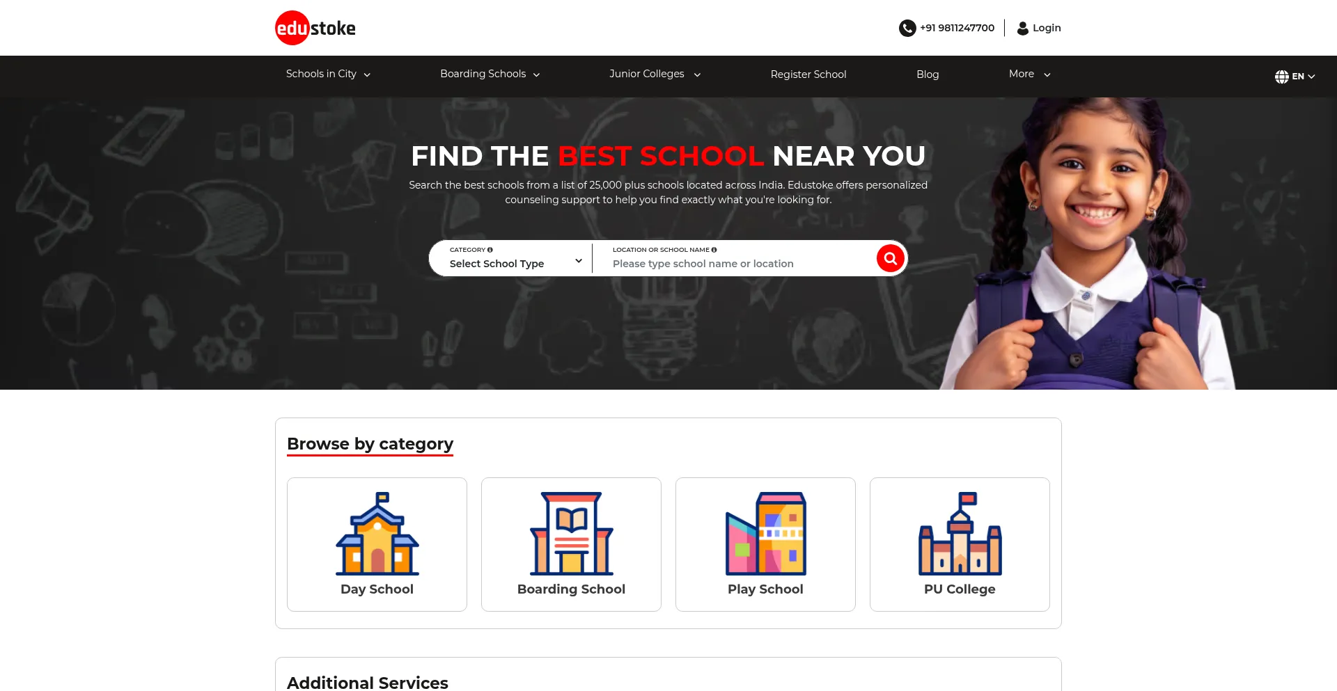 Website screenshot of Edustoke.com