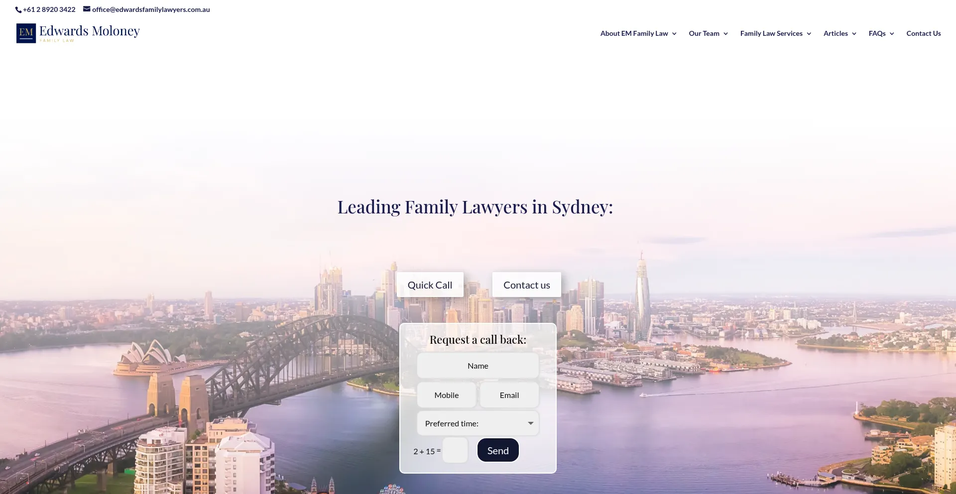 Website screenshot of Edwardsfamilylawyers.com.au