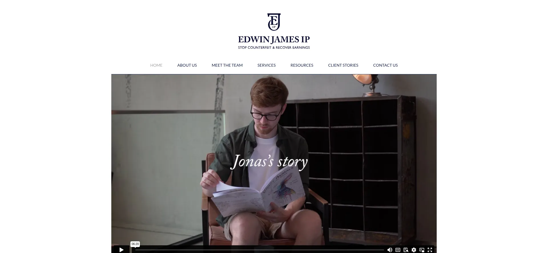 Website screenshot of Edwinjamesip.com