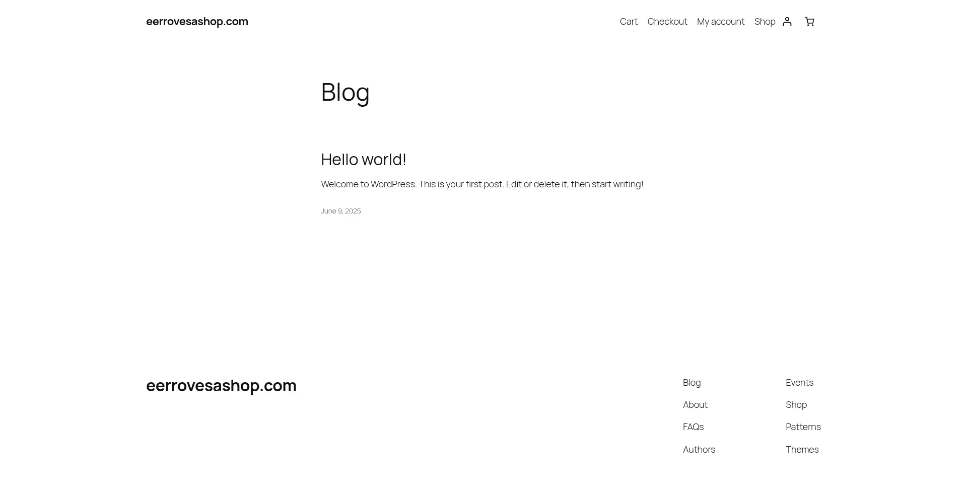 Website screenshot of Eerrovesashop.com