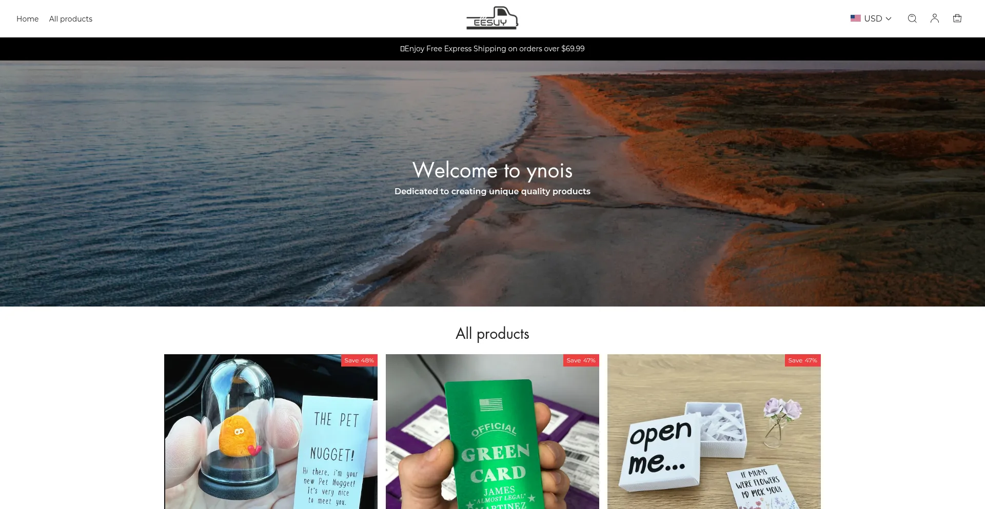 Website screenshot of Eesuy.com