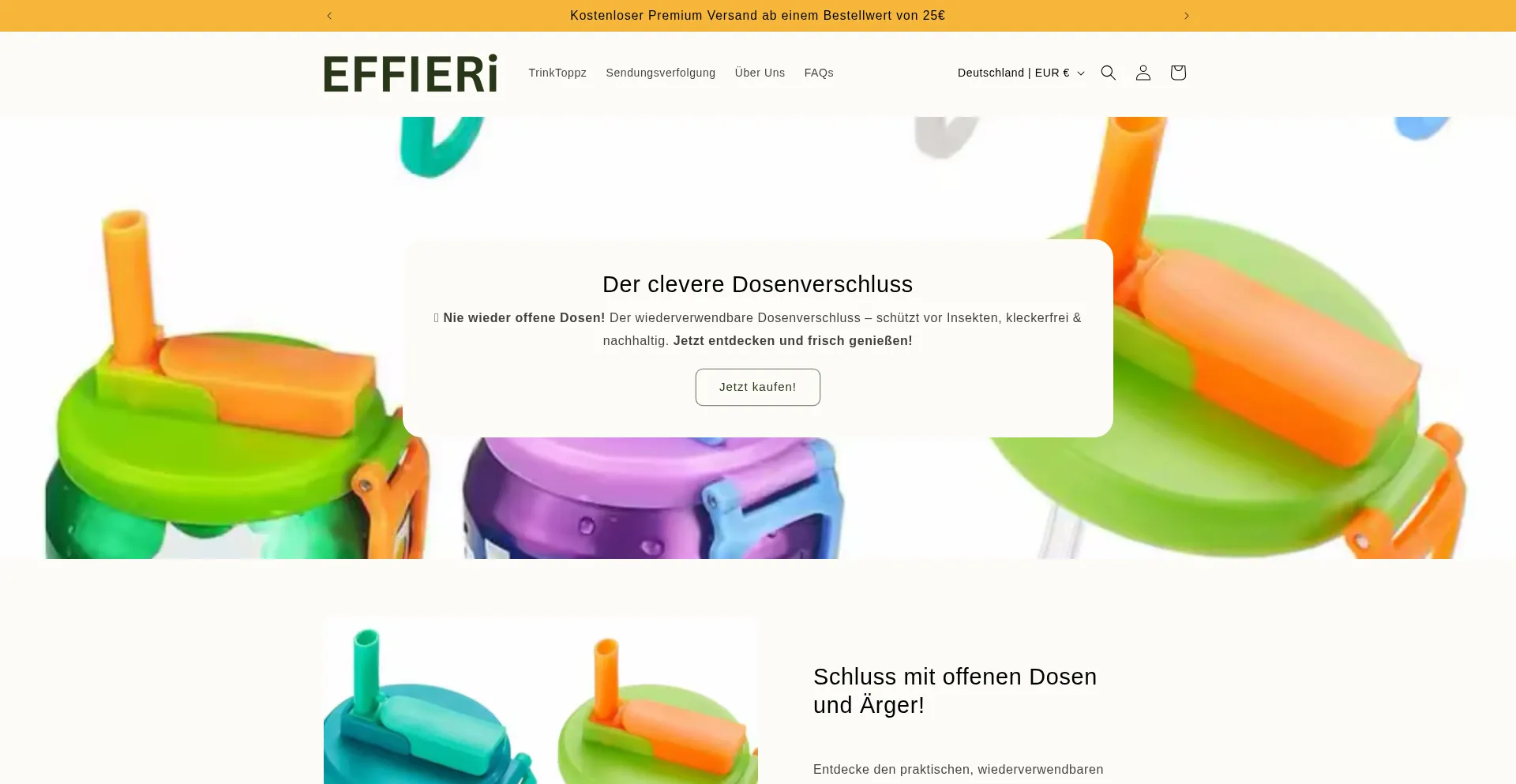 Website screenshot of Effieri.de