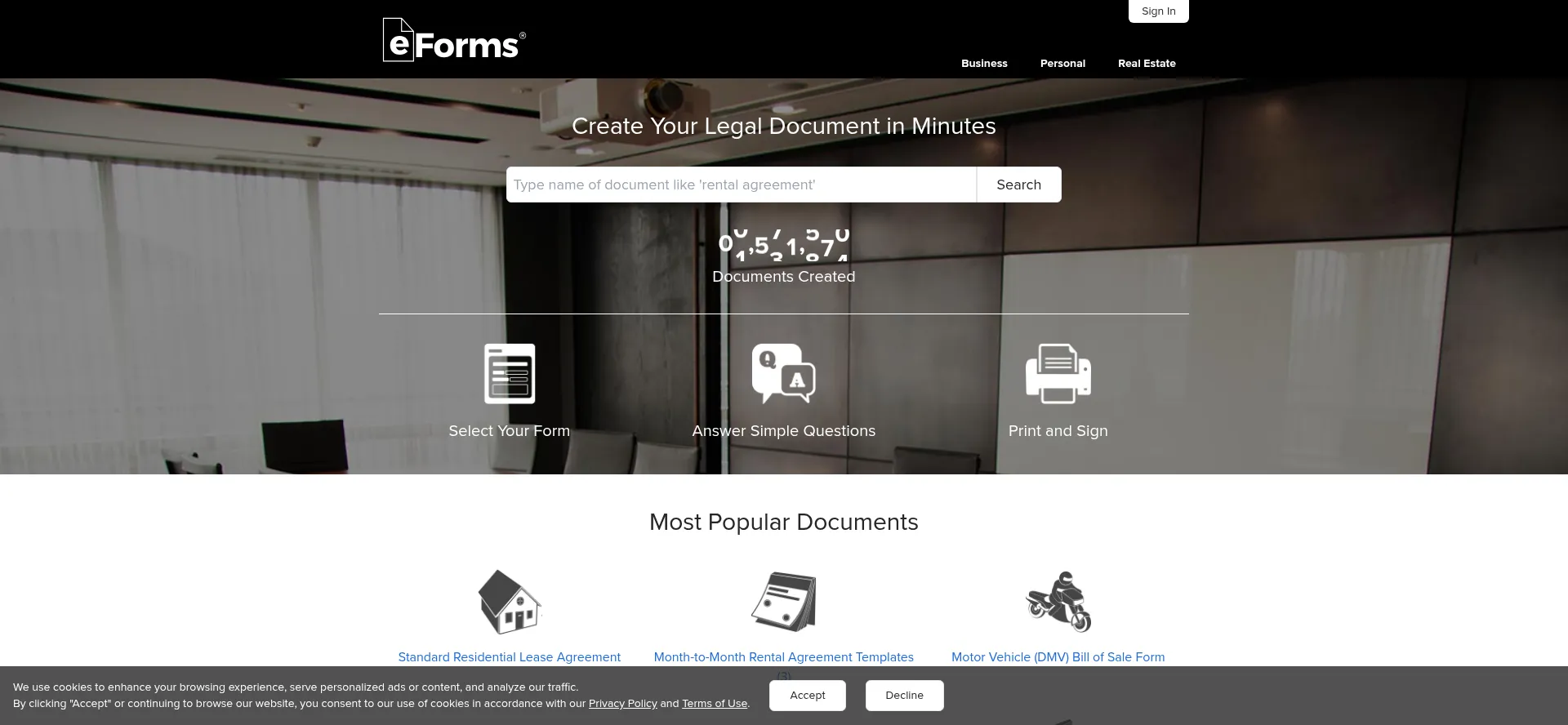 Eforms.com Screenshot
