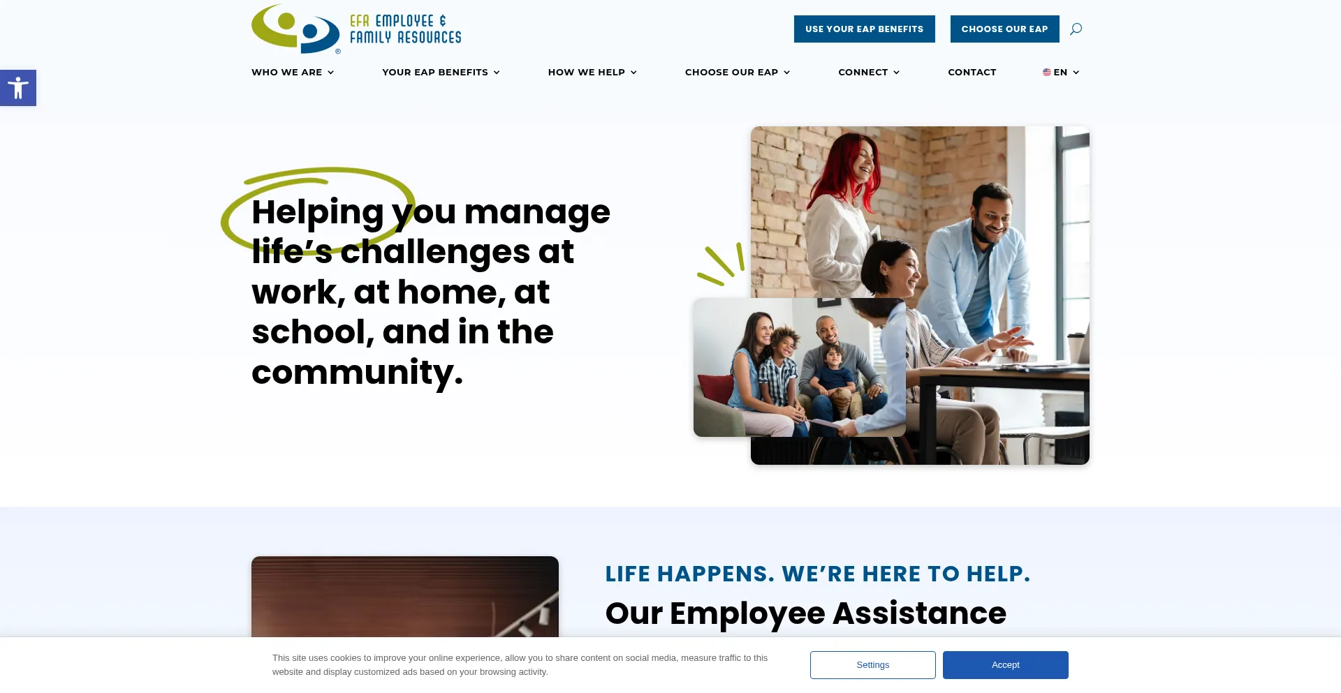 Website screenshot of Efr.org