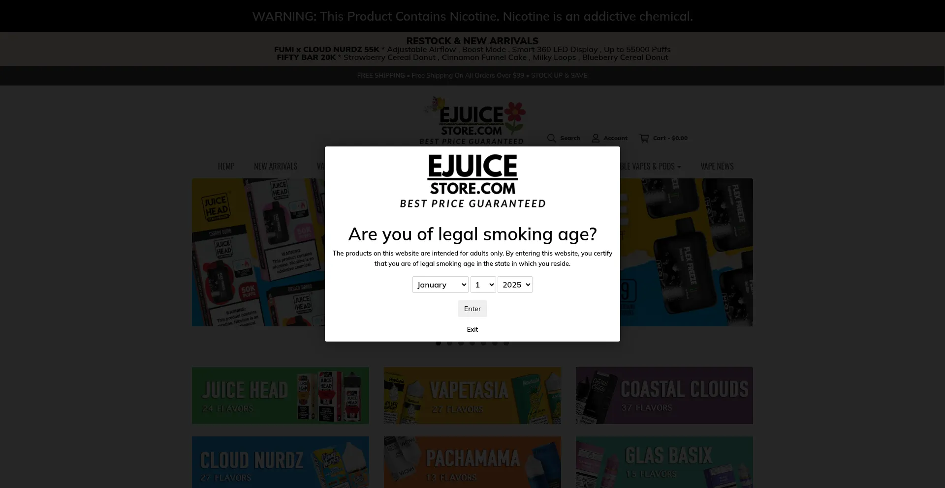 Ejuicestore.com Screenshot