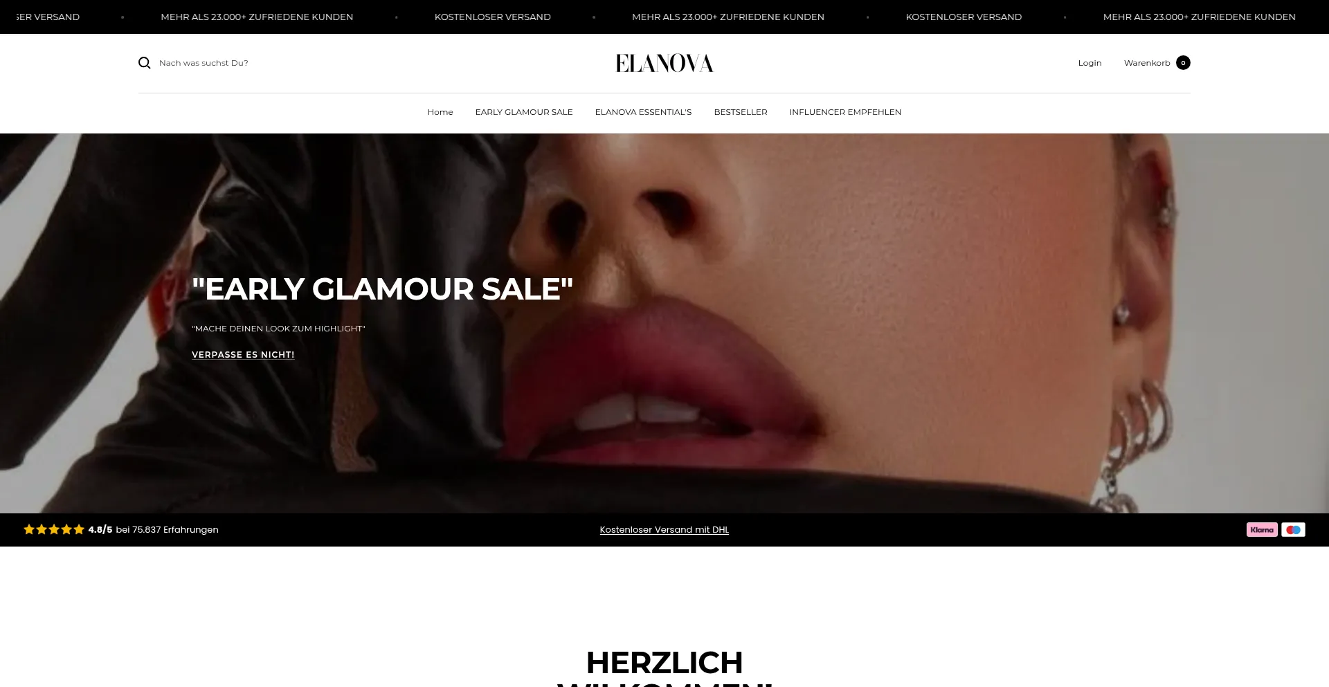 Website screenshot of Elanova.eu