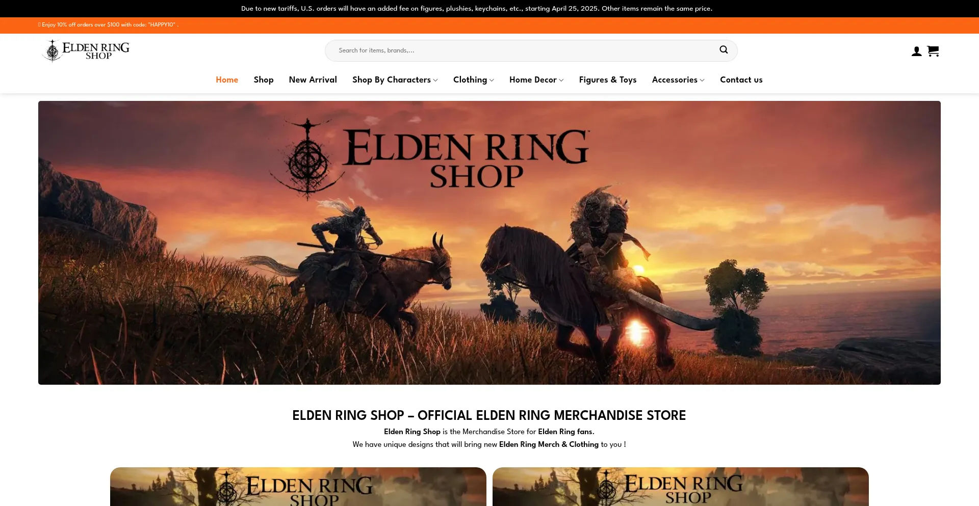 Website screenshot of Eldenringshop.com