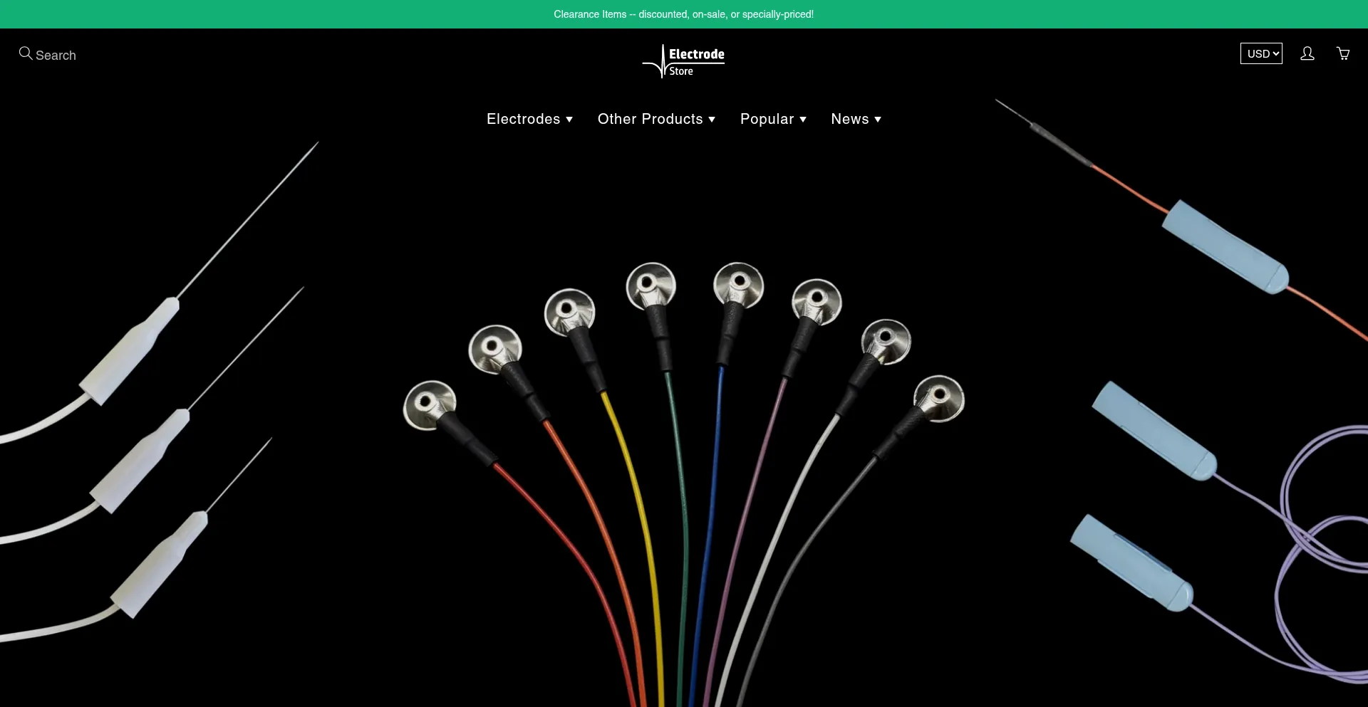 Website screenshot of Electrodestore.com