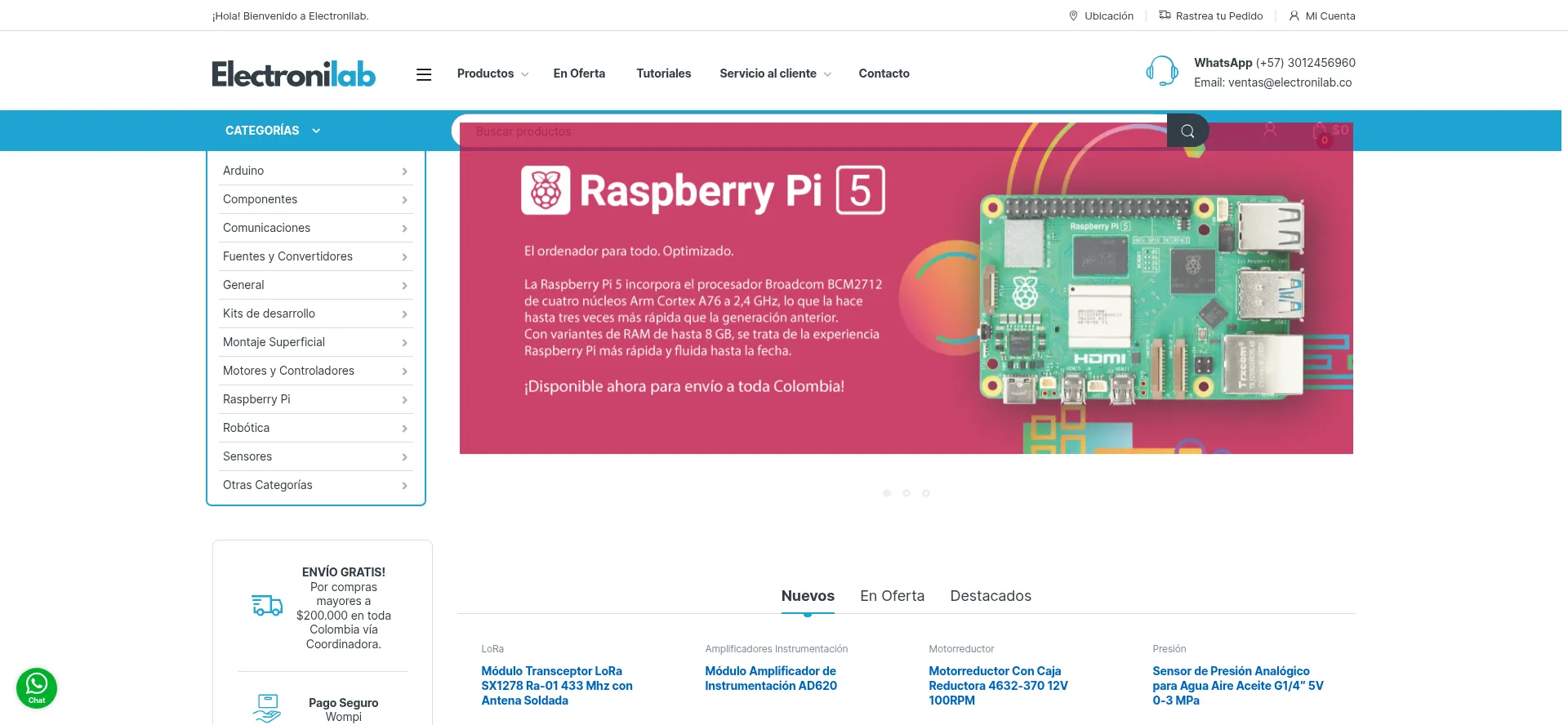 Website screenshot of Electronilab.co