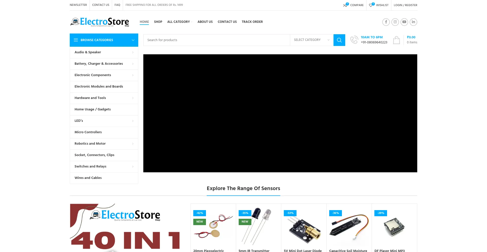 Website screenshot of Electrostoreshop.com
