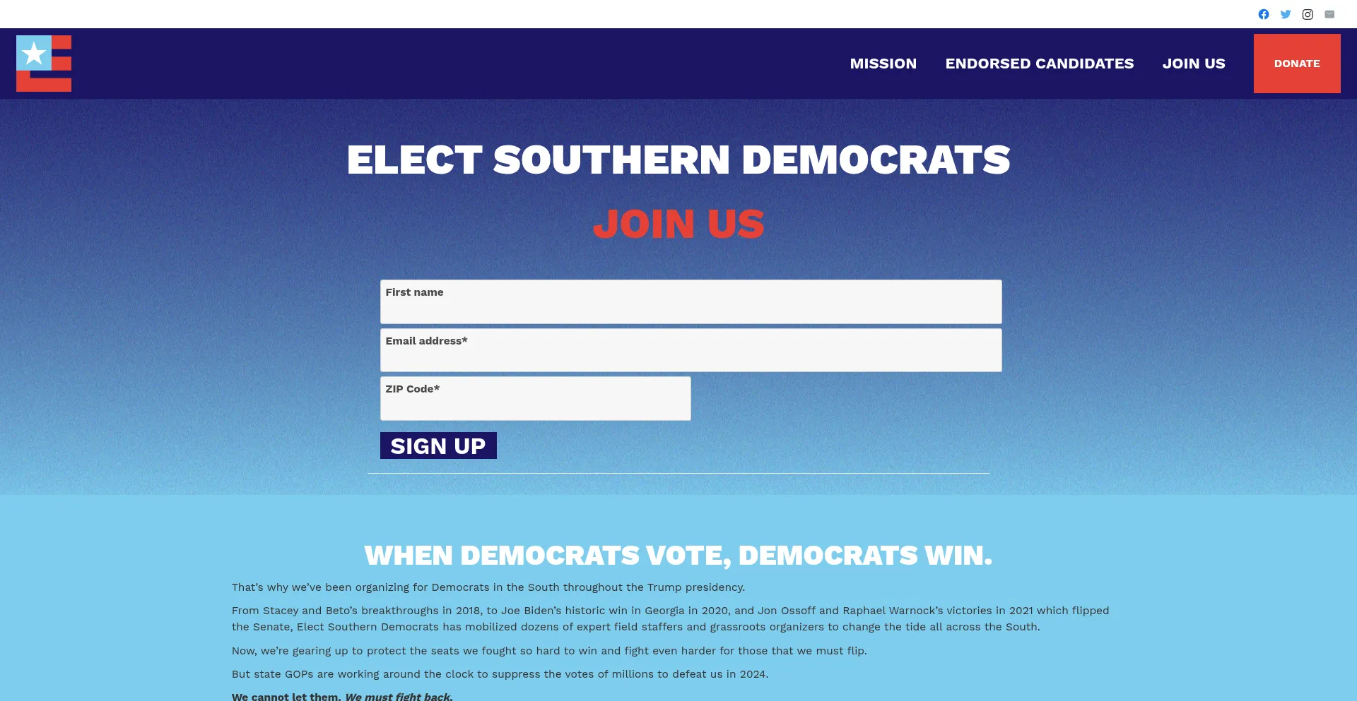 Electsoutherndemocrats.org 安全可靠吗？