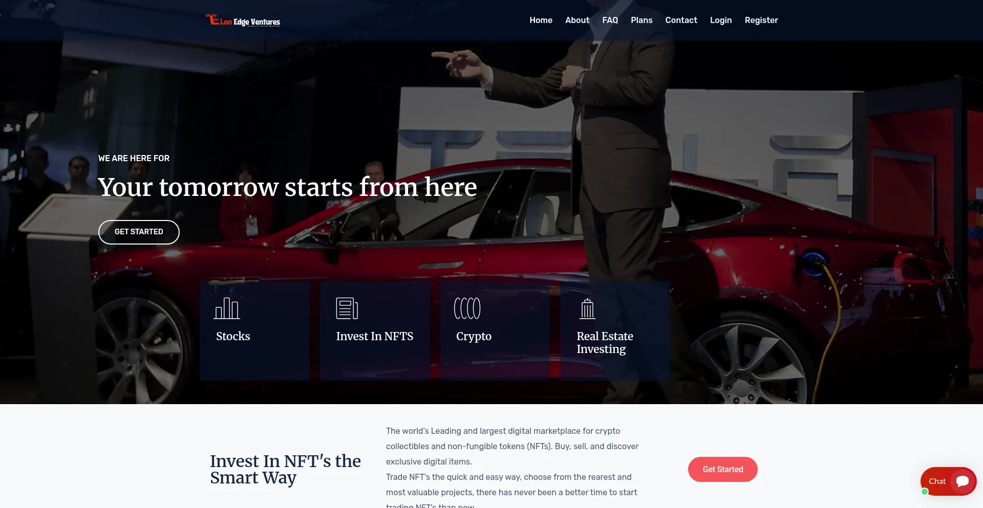Website screenshot of Eledgevents.com