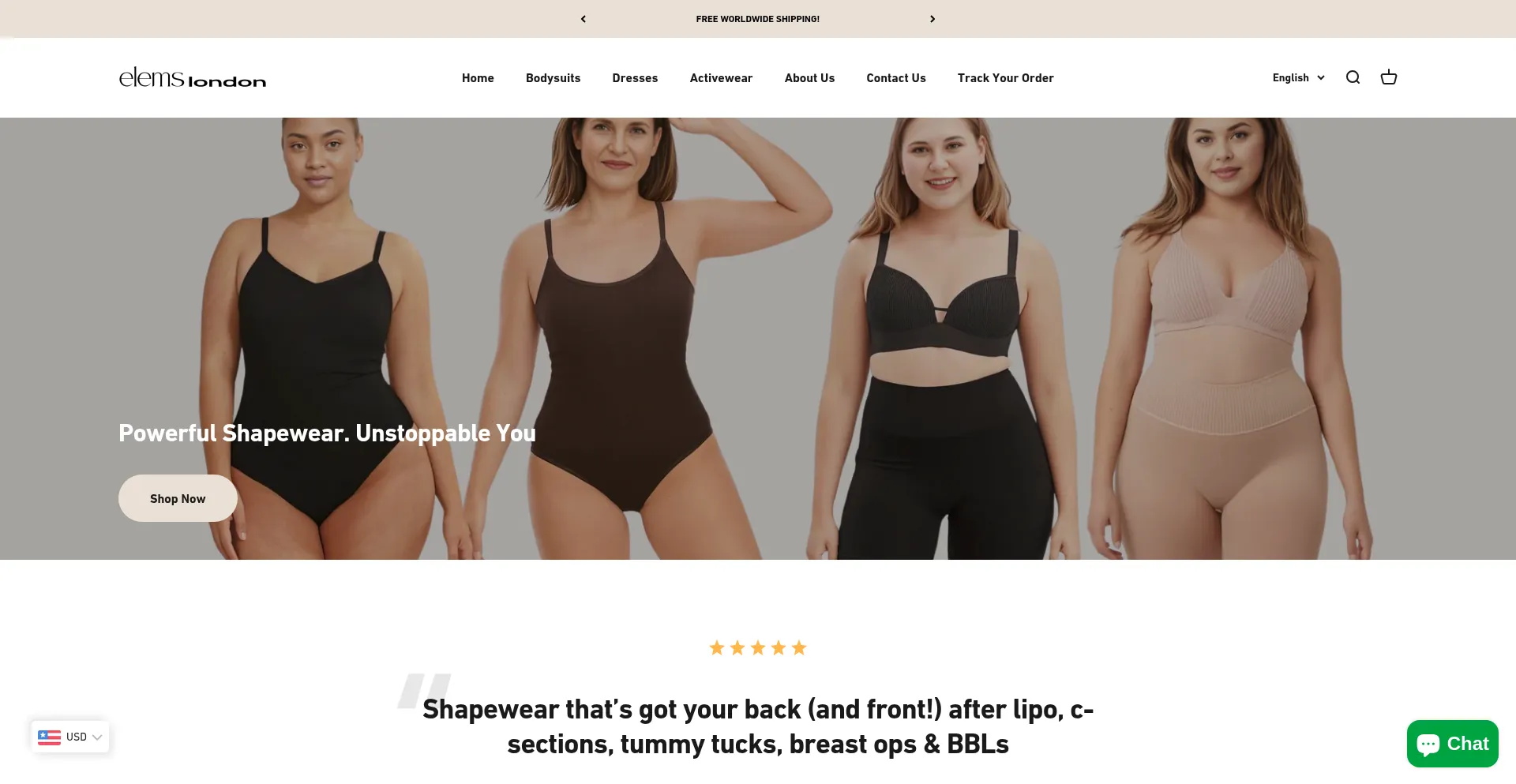 Website screenshot of Elemslondon.com