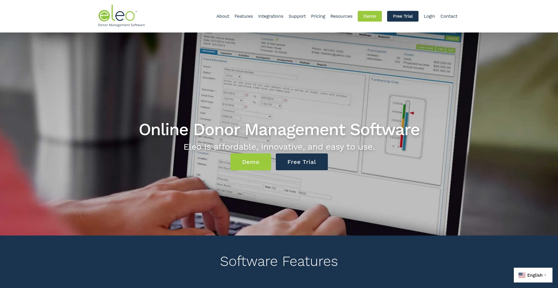 Website screenshot of Eleoonline.com