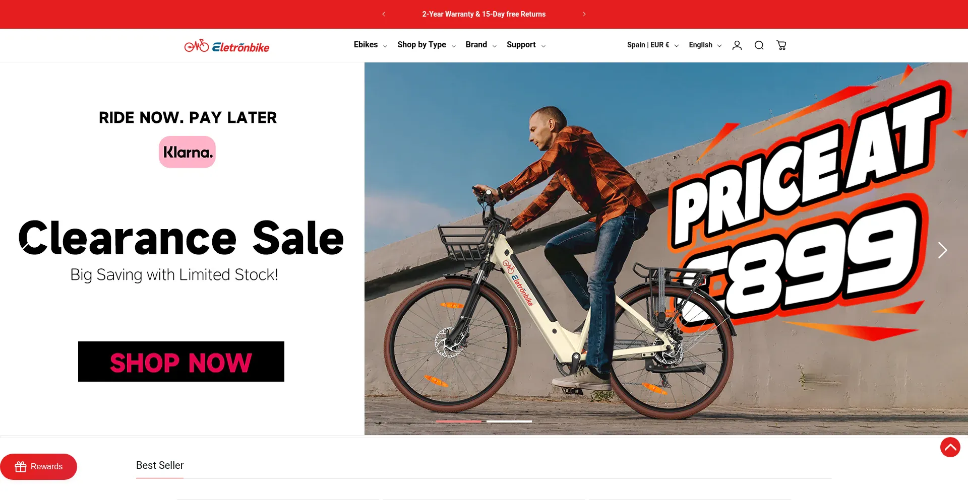 Website screenshot of Eletronbike.com