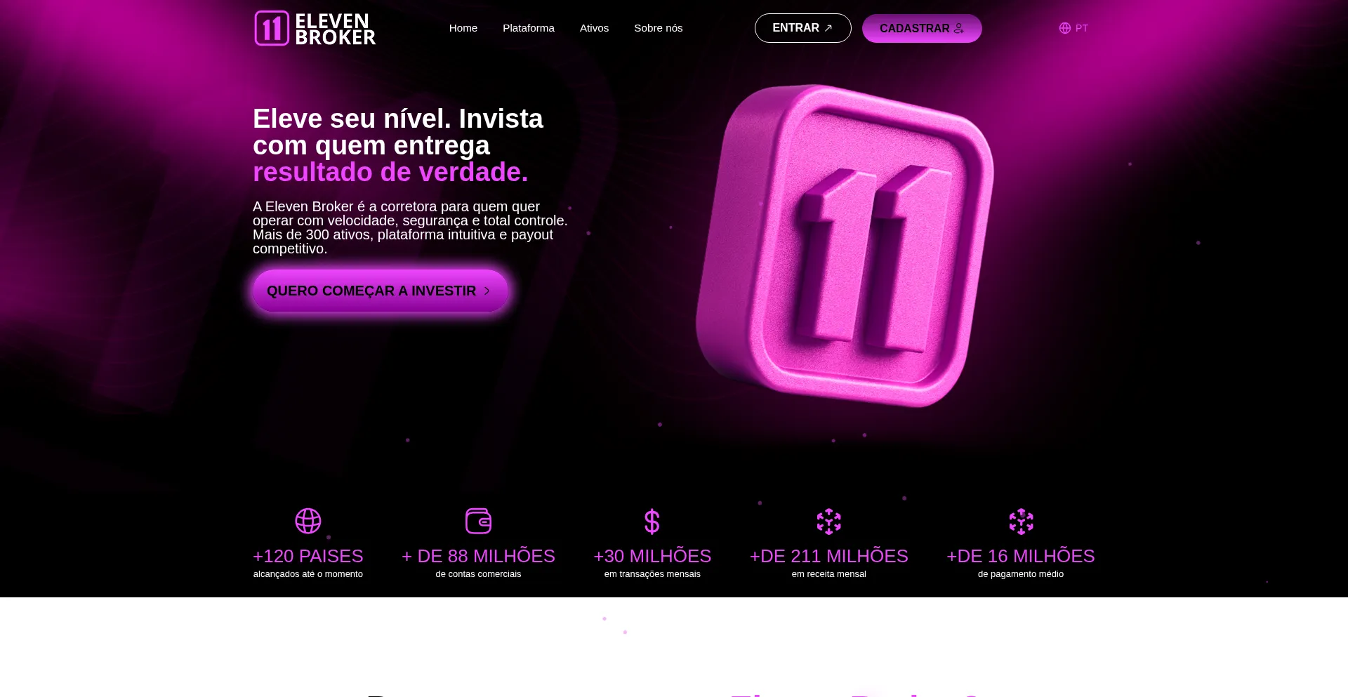 Website screenshot of Elevenbroker.com
