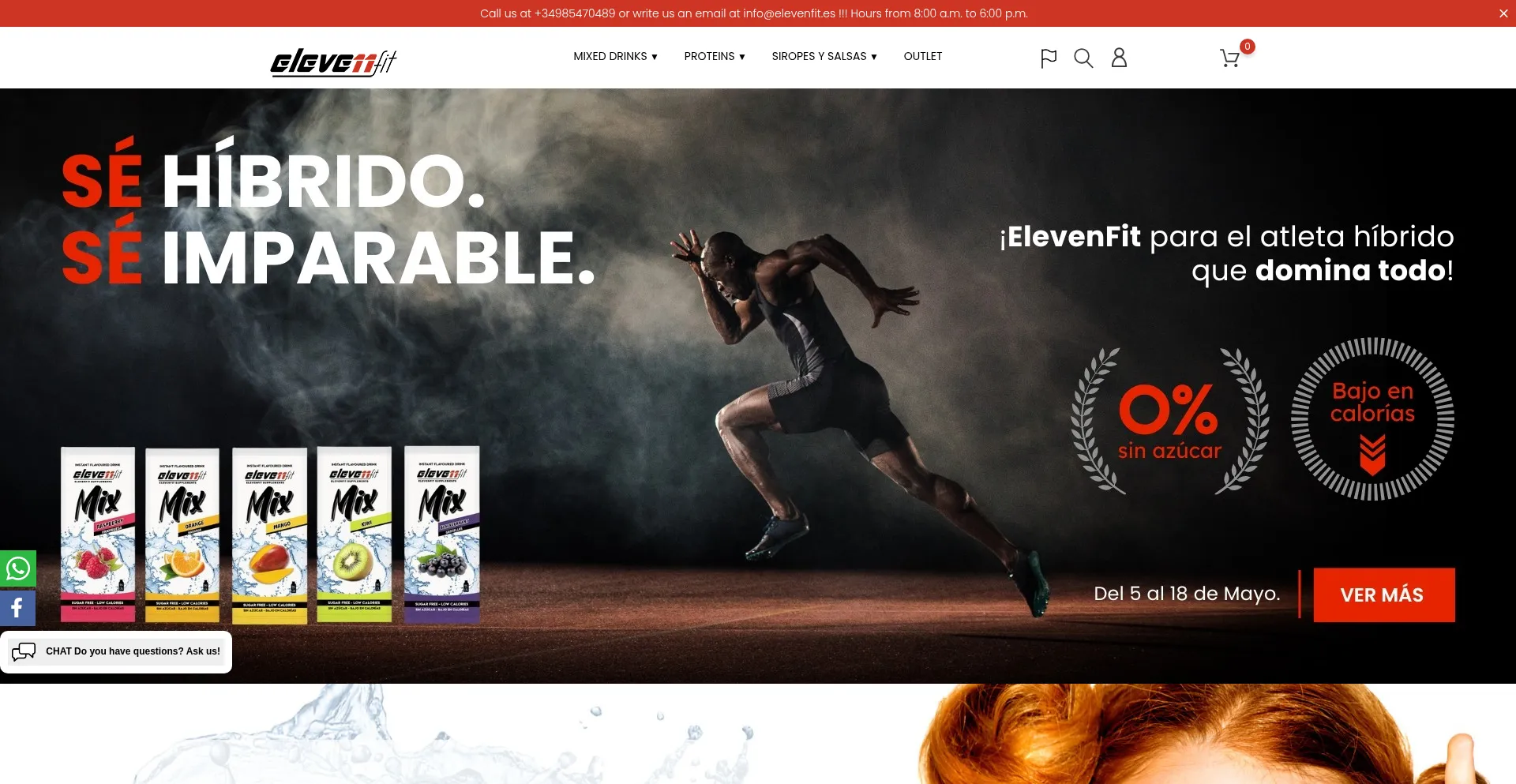 Website screenshot of Elevenfit.es