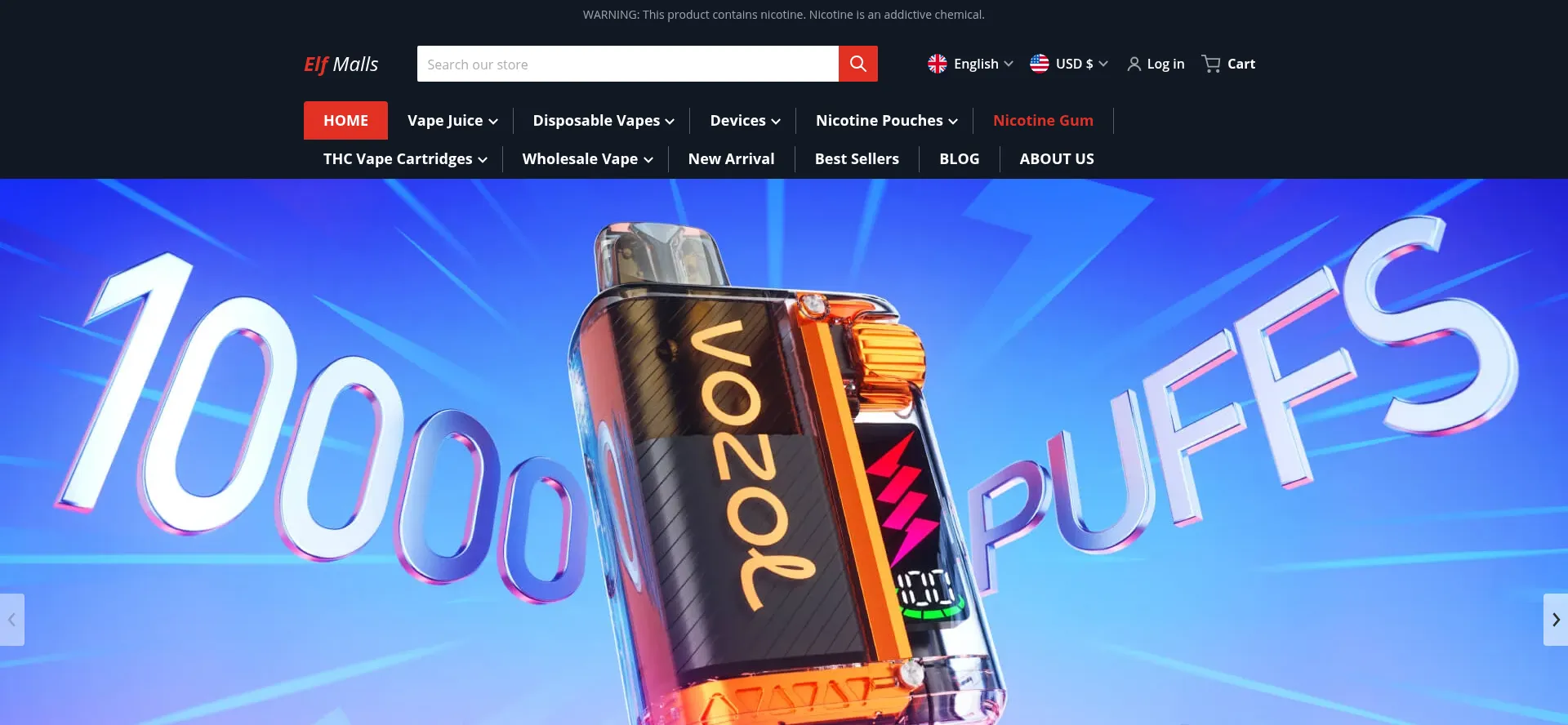 Website screenshot of Elfmalls.com